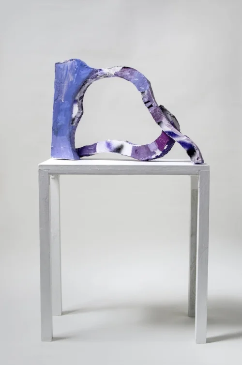 Rema Ghuloum , Could See Right Through You , 2013. oil, spray-paint, house paint, foam, on painted wood, 42 x 48 x 15.5 inches overall