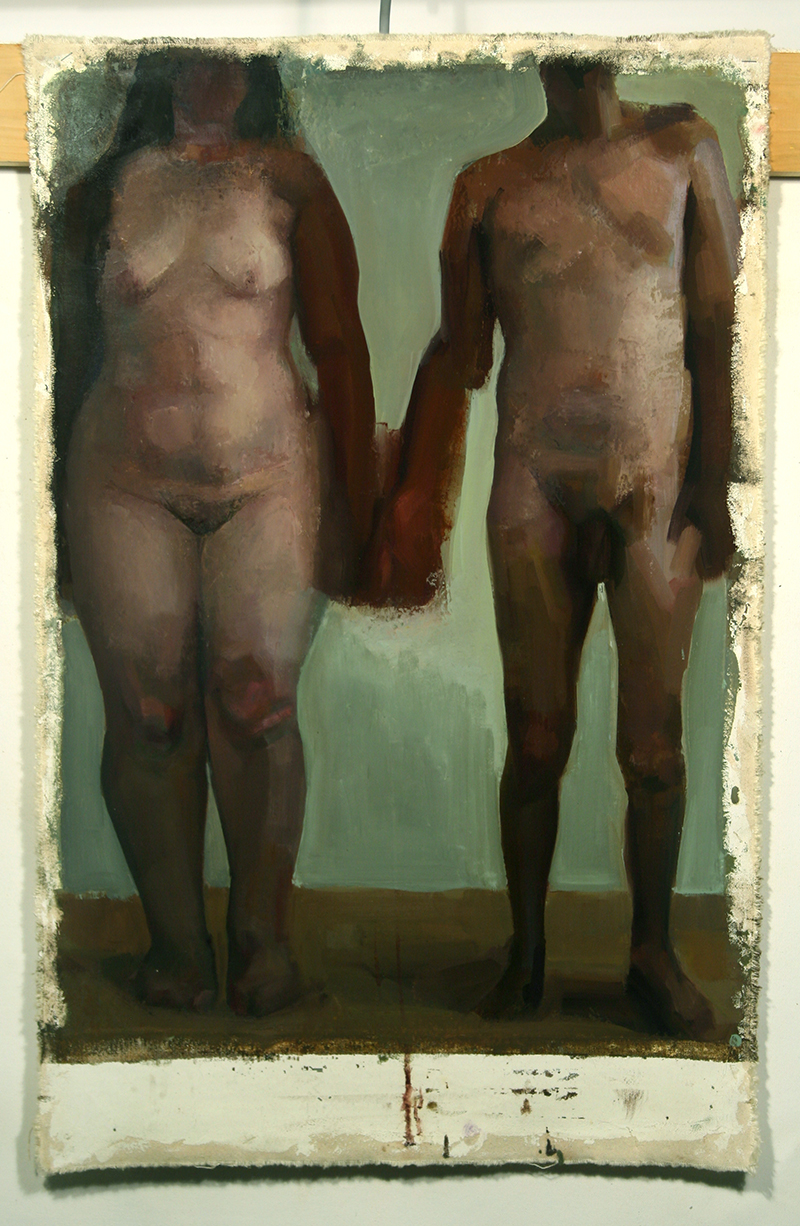 3 In Difference, Noa and Ariel no heads. Oil on canvas H30%22xW20%22 2011.jpg