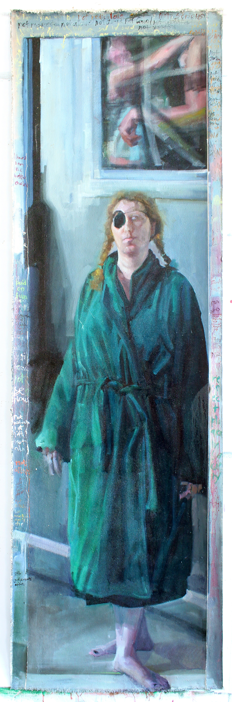 10 Commentaries, waiter. Oil on canvas H100xW30%22 2013.jpg