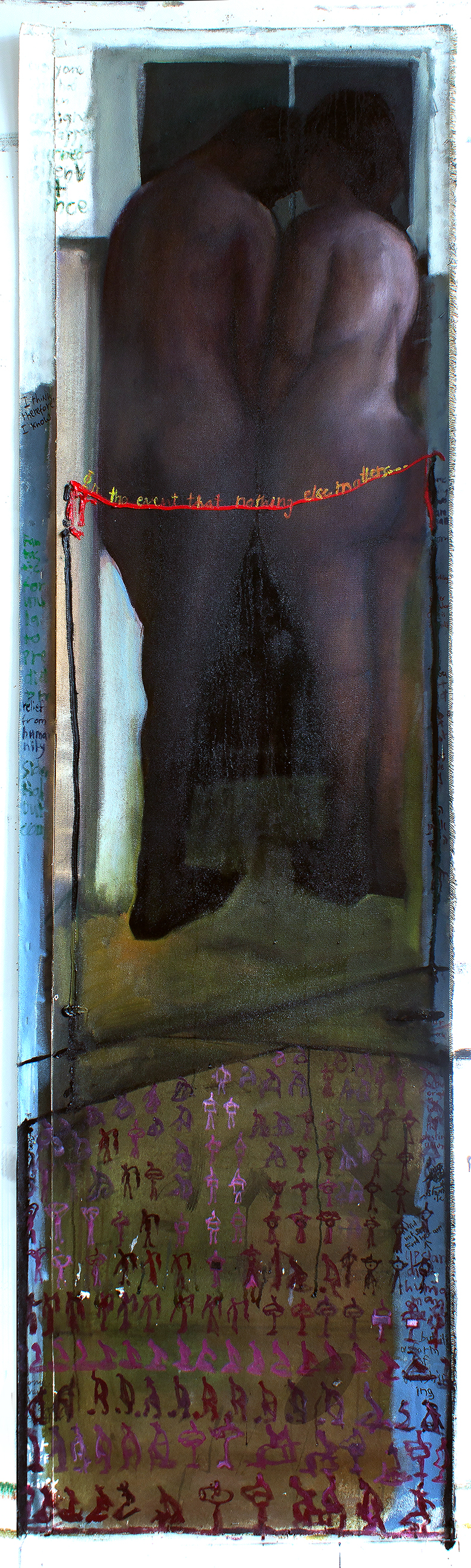 12 Commentaries, waiters. Oil on canvas H100xW30%22 2014.jpg