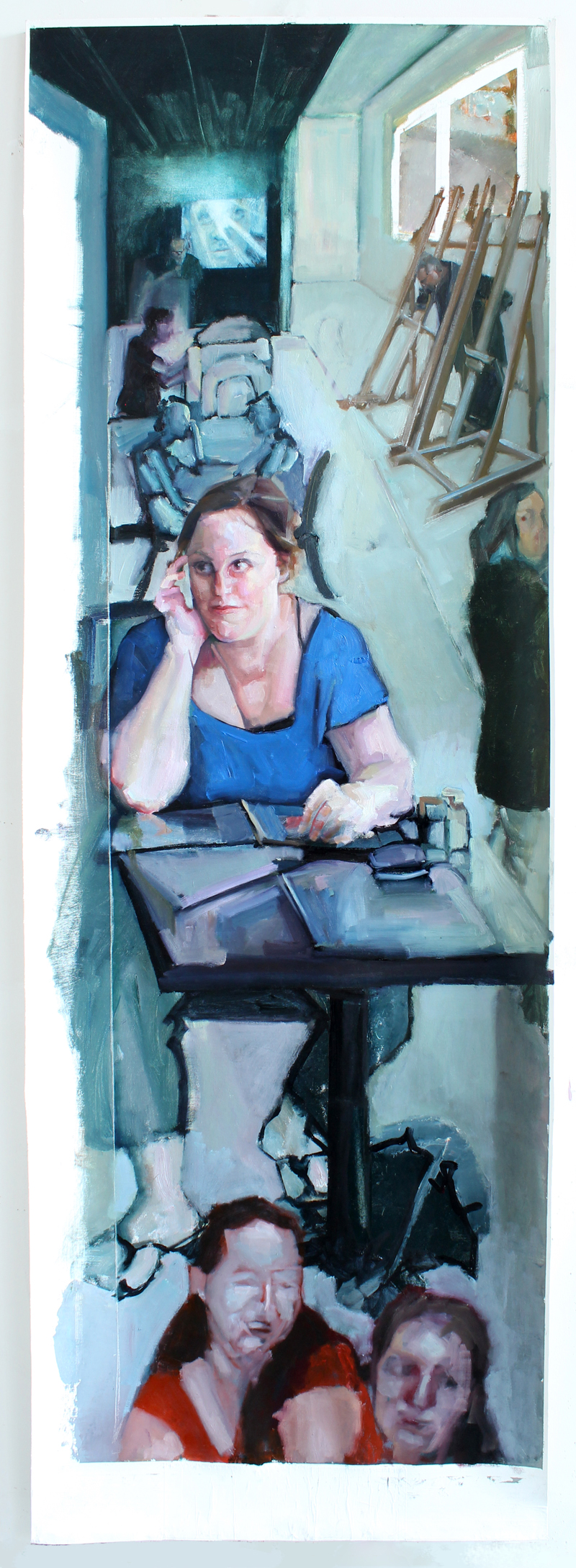 15 Buried Commentaries, waiter. Oil on Canvas H80%22xW30%22 2013.jpg