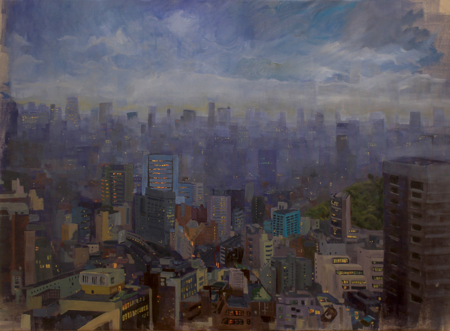 SW 1 Miso Vukcevic Tokyo Calm Oil on canvas 2016 W50%22xH36%22 Advanced Painitng Srping 2016 Davidson College.jpg