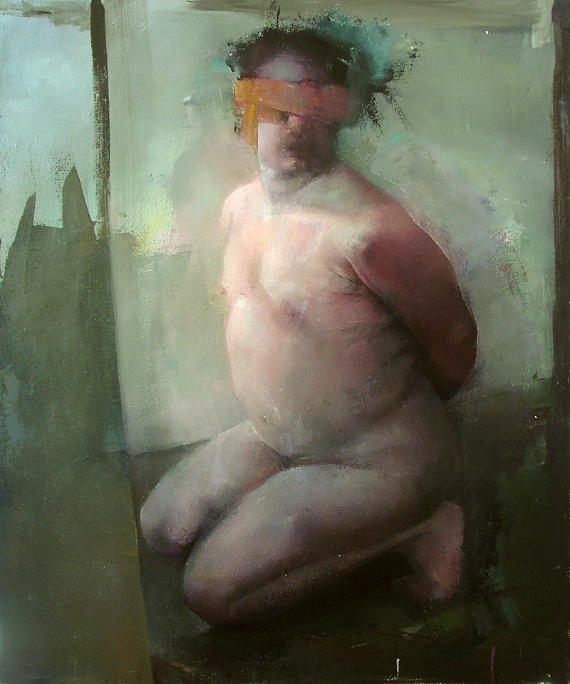 Every Body Knows, blindfold 1, Oil on canvas, H42"xW35", 2007