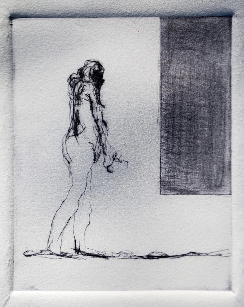 Drypoints, line 3, Ink on paper, H5"xW4", 2010