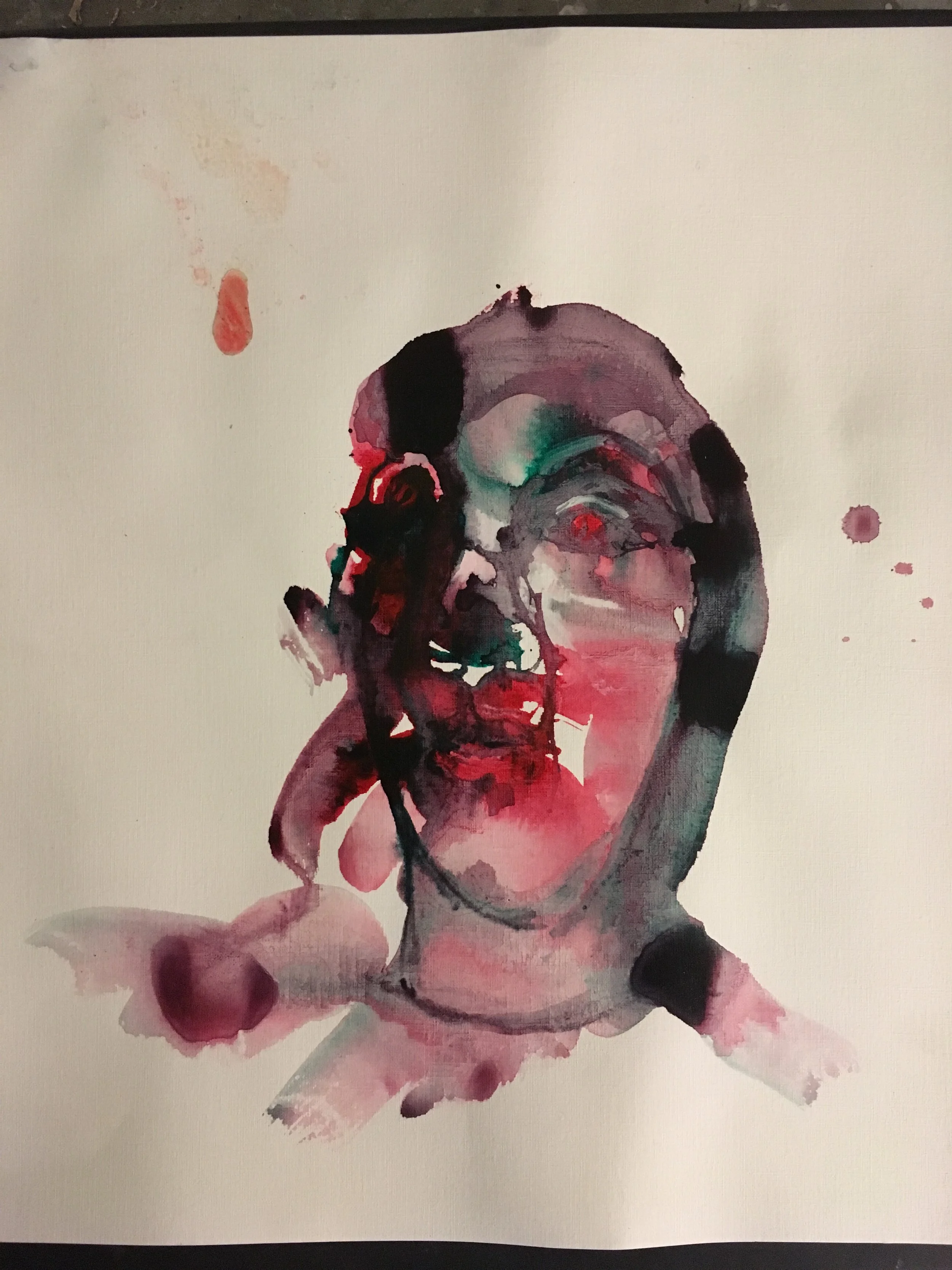 3. 16:x20", ink and watercolor on paper, 2018