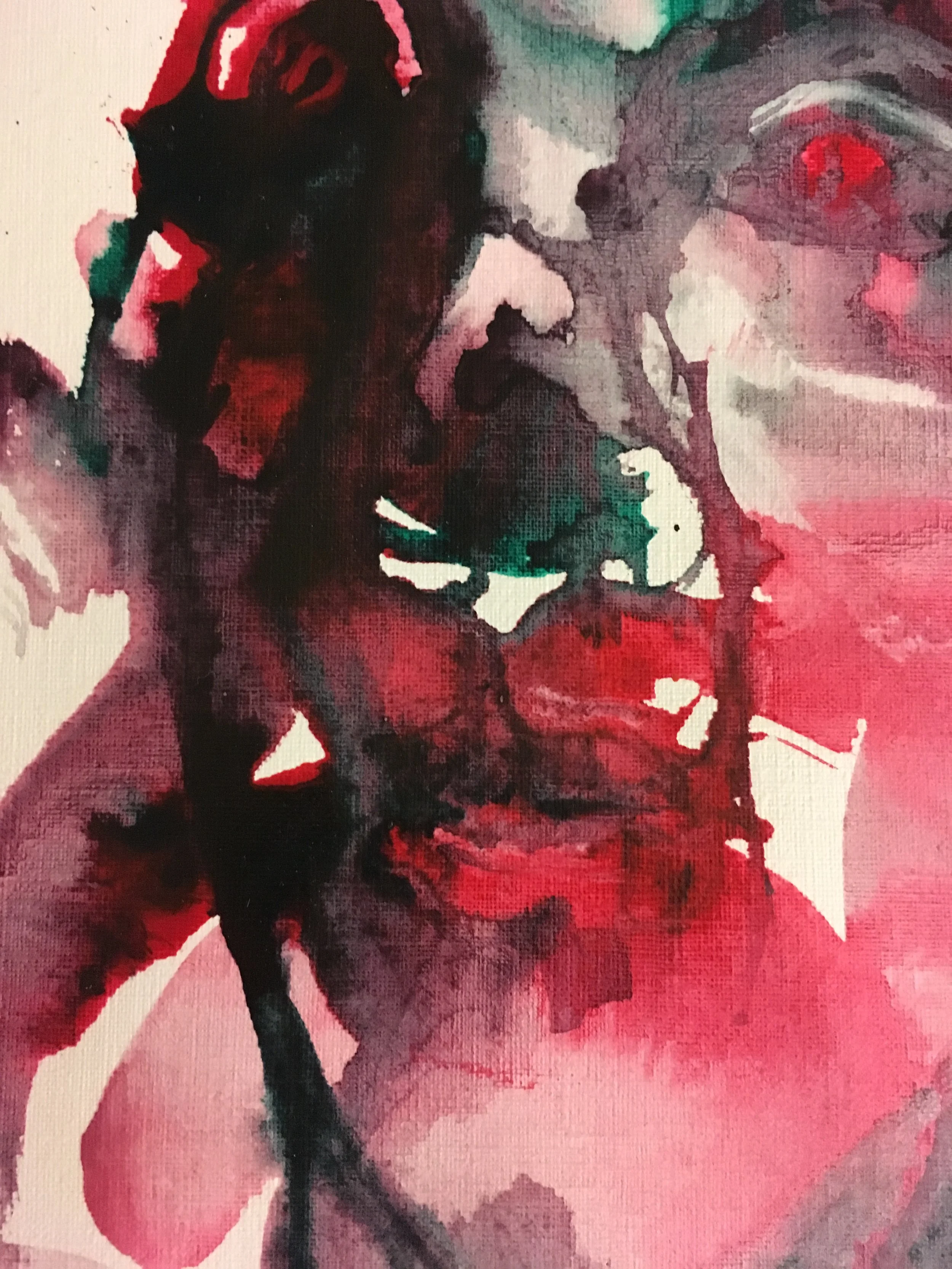 3. 16:x20", ink and watercolor on paper, 2018, detail