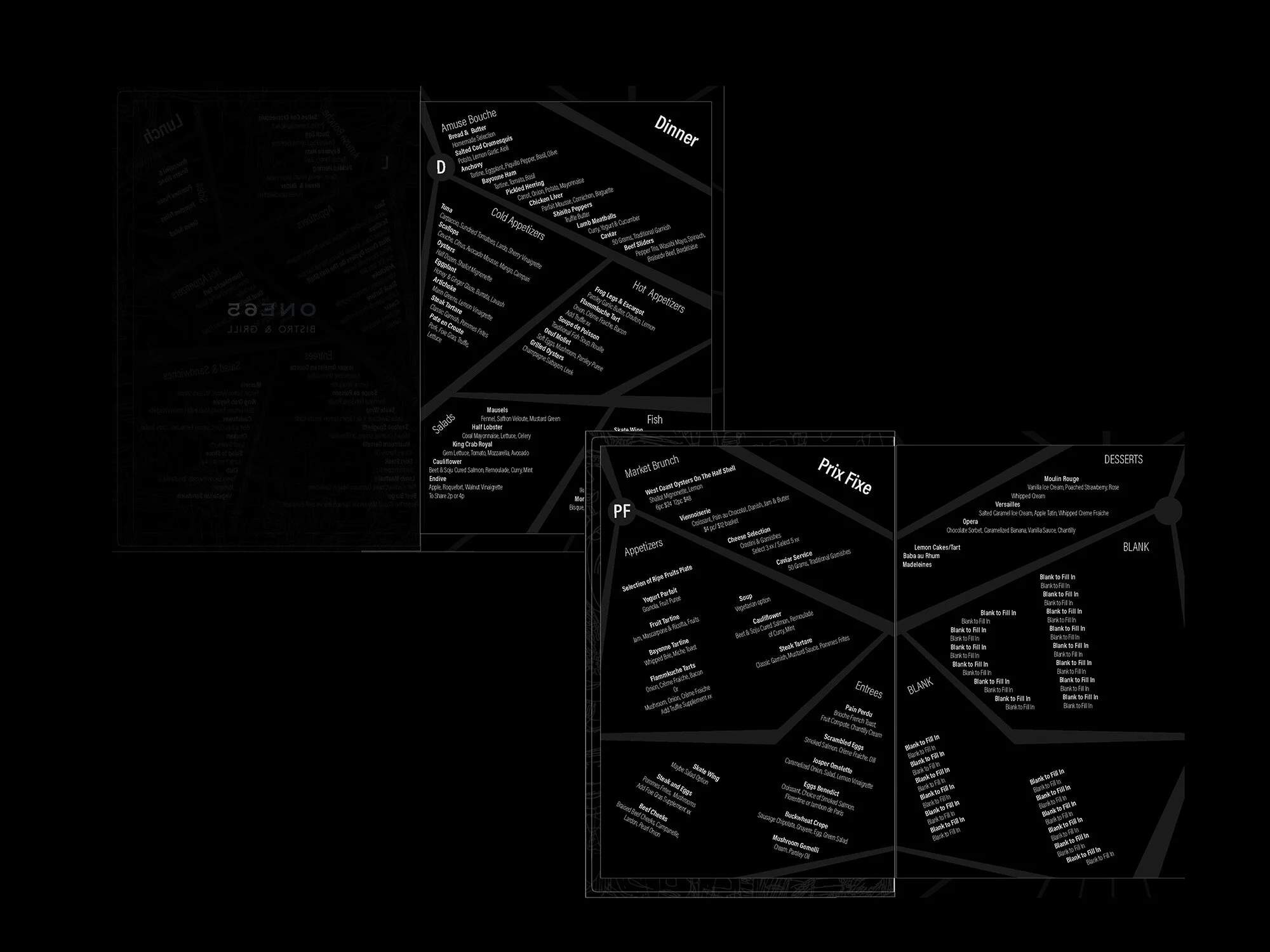 Menu interior design