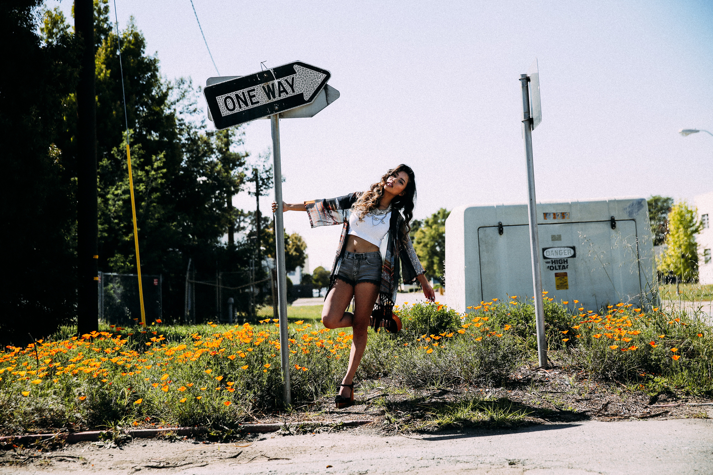 Kimono: Wet Seal , Shorts: Free People , Shoes: Jeffrey Campbell , Necklace: Xevana // Shot by: Lux