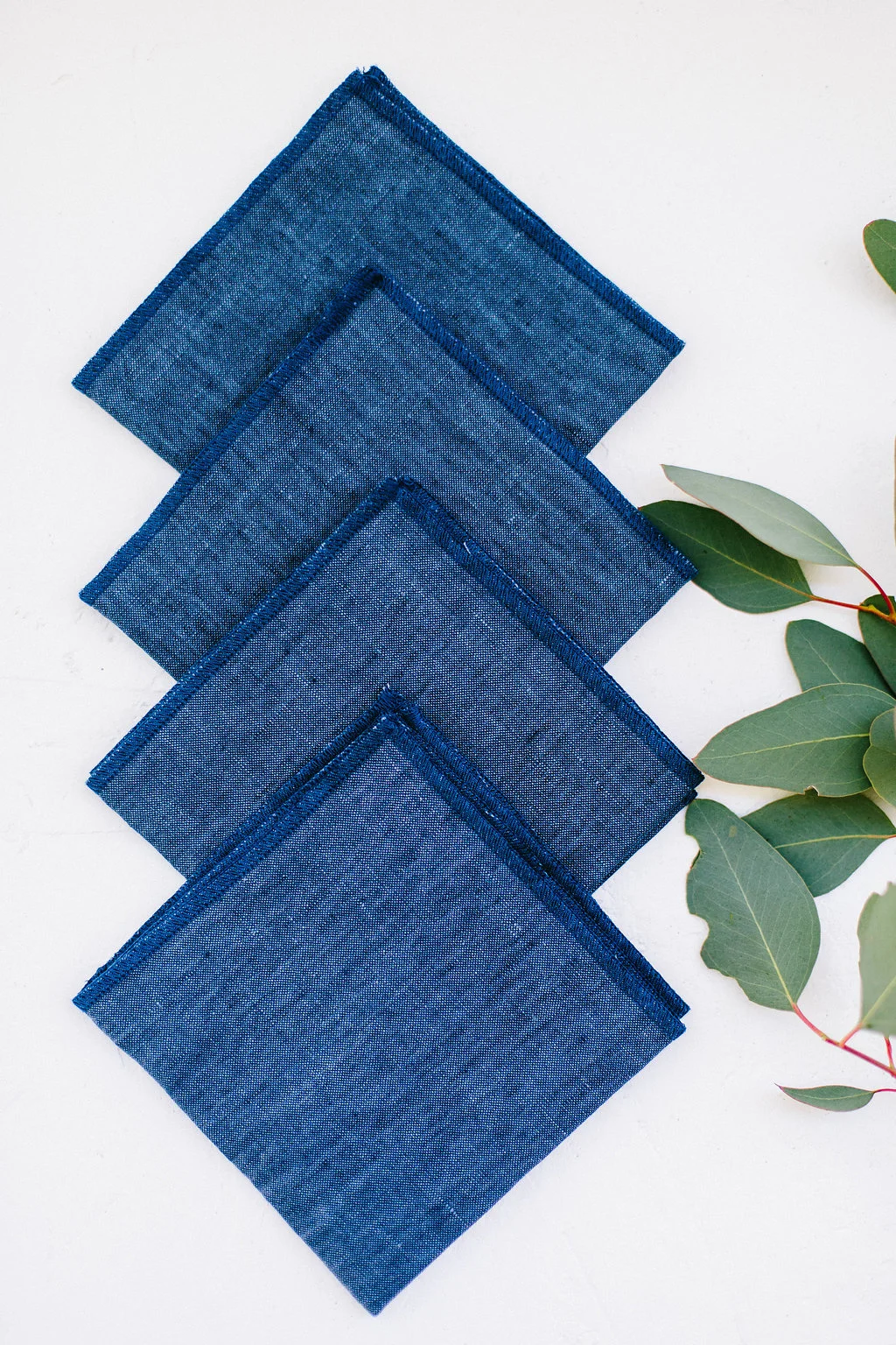 Denim Blue and Navy Casual Napkin Set