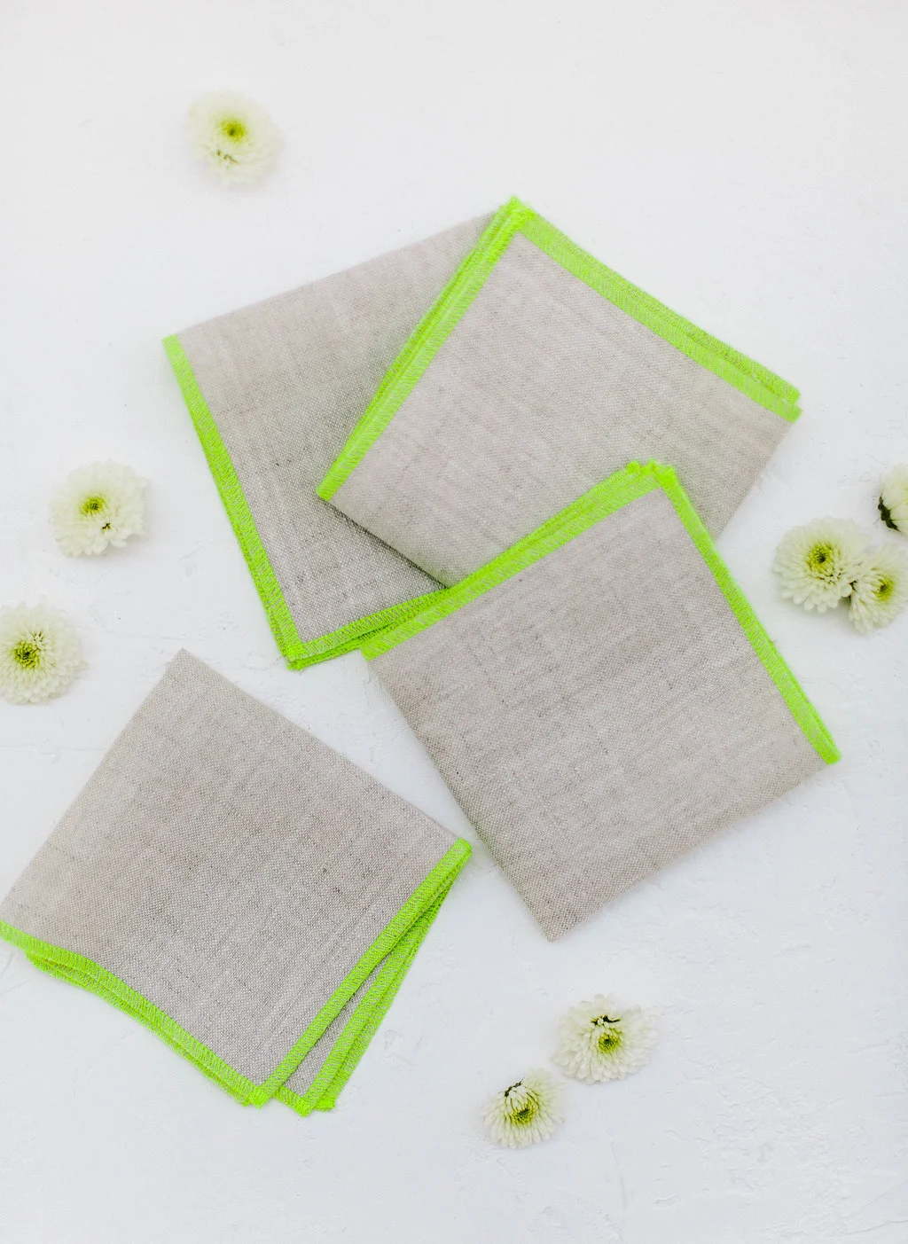 Oatmeal and Chartreuse Casual Napkin Set