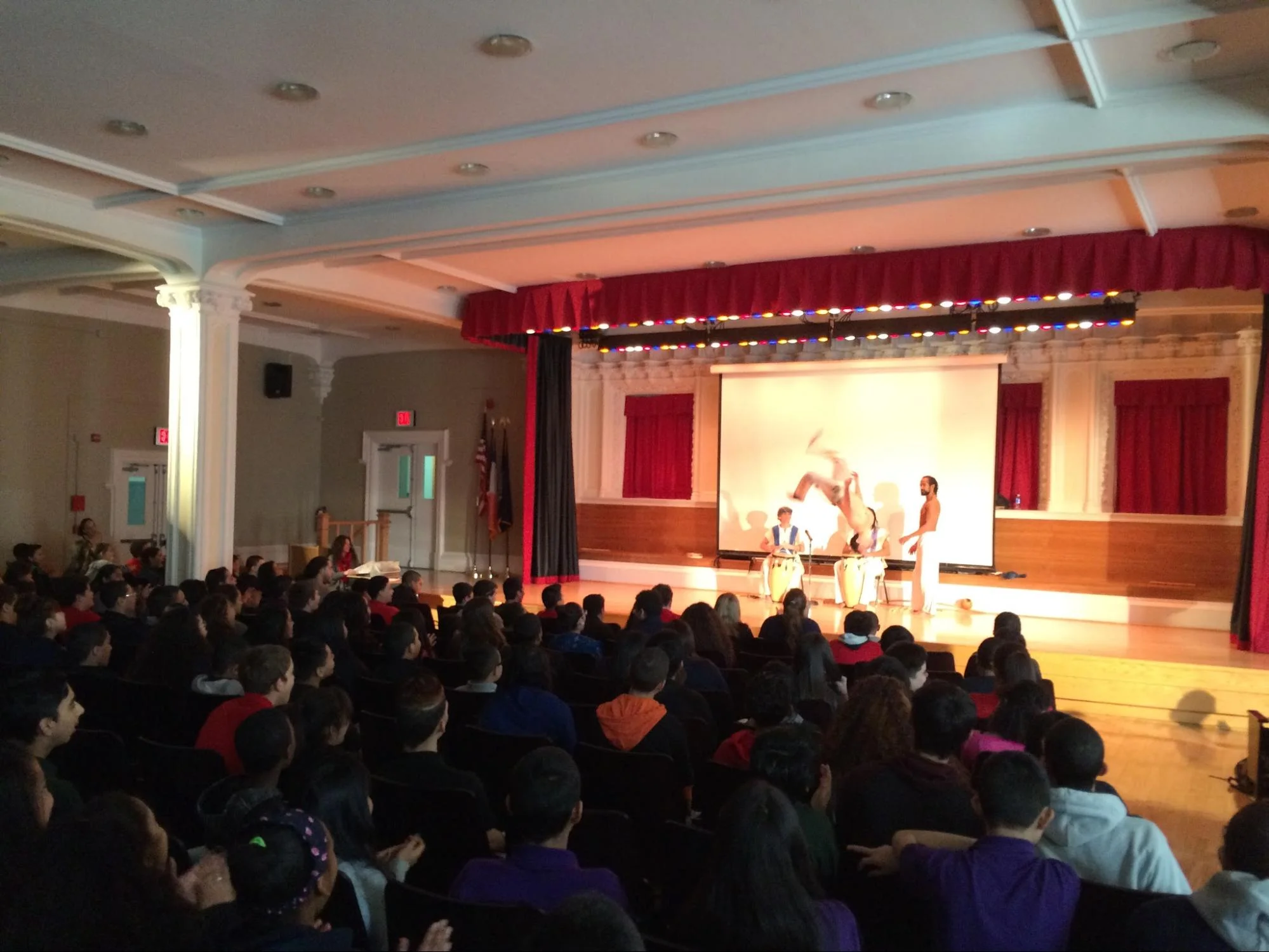 Capoeiristas astound the school with their acrobatic skills. It takes FDR to achieve this level of expertise.