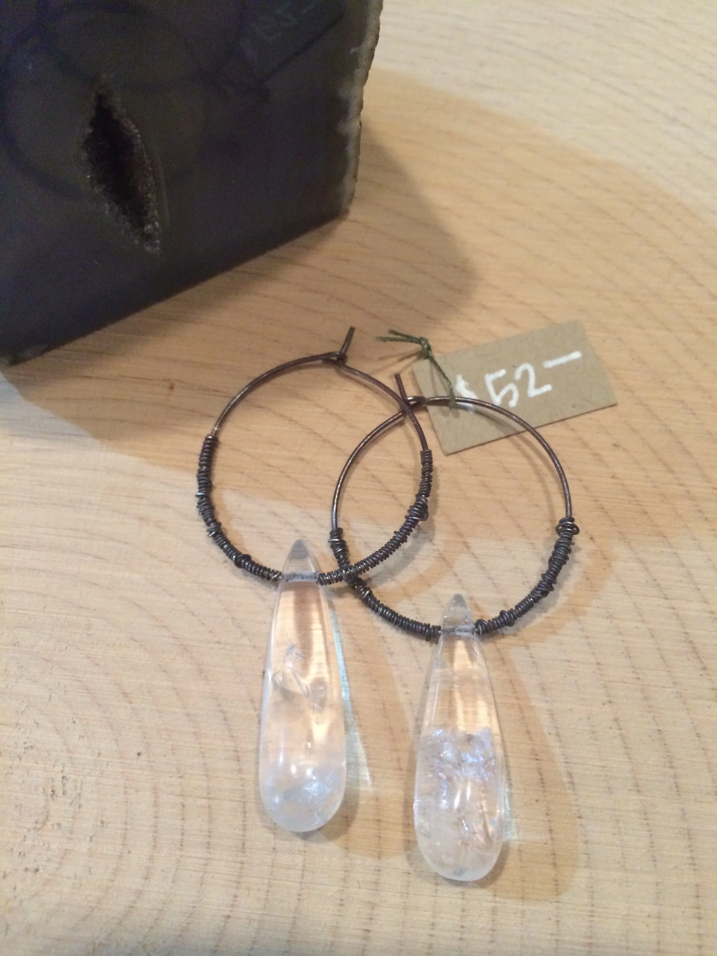 crystal + oxidized sterling silver: $52