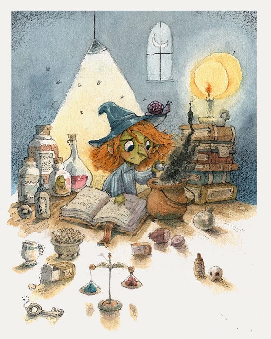 Potions can be difficult
.
.
.

#jamesillustrated #art #painting #illustration #watercolor #drawing #coloredpencil #kidlitart #kidlitartist #picturebook #picturebookart #childrensbook #childrensbookart #traditional_art #traditionalart #picturebookill