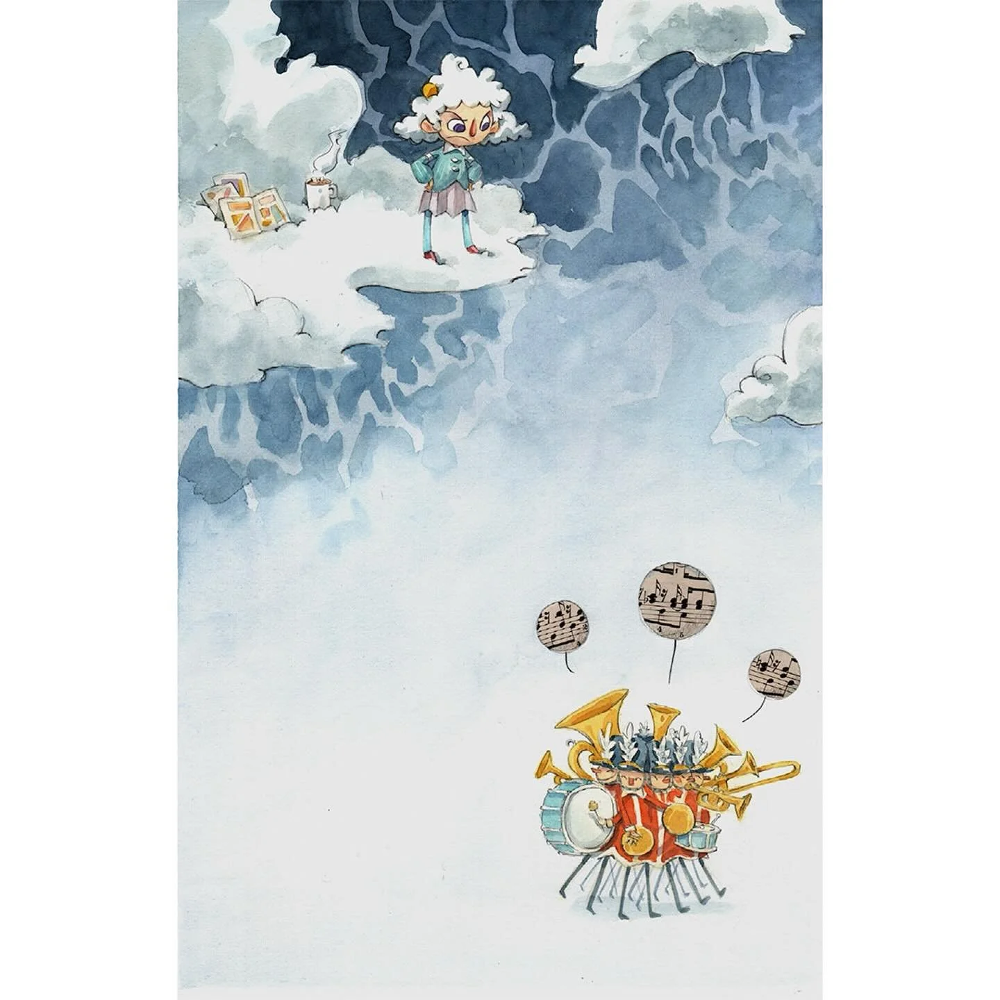 Originally Penelope lived in the clouds and rained on everyone&rsquo;s parade. 
.
.
.
#kidlitart #childrensbookillustration #picturebook #rainyday #firstdraft