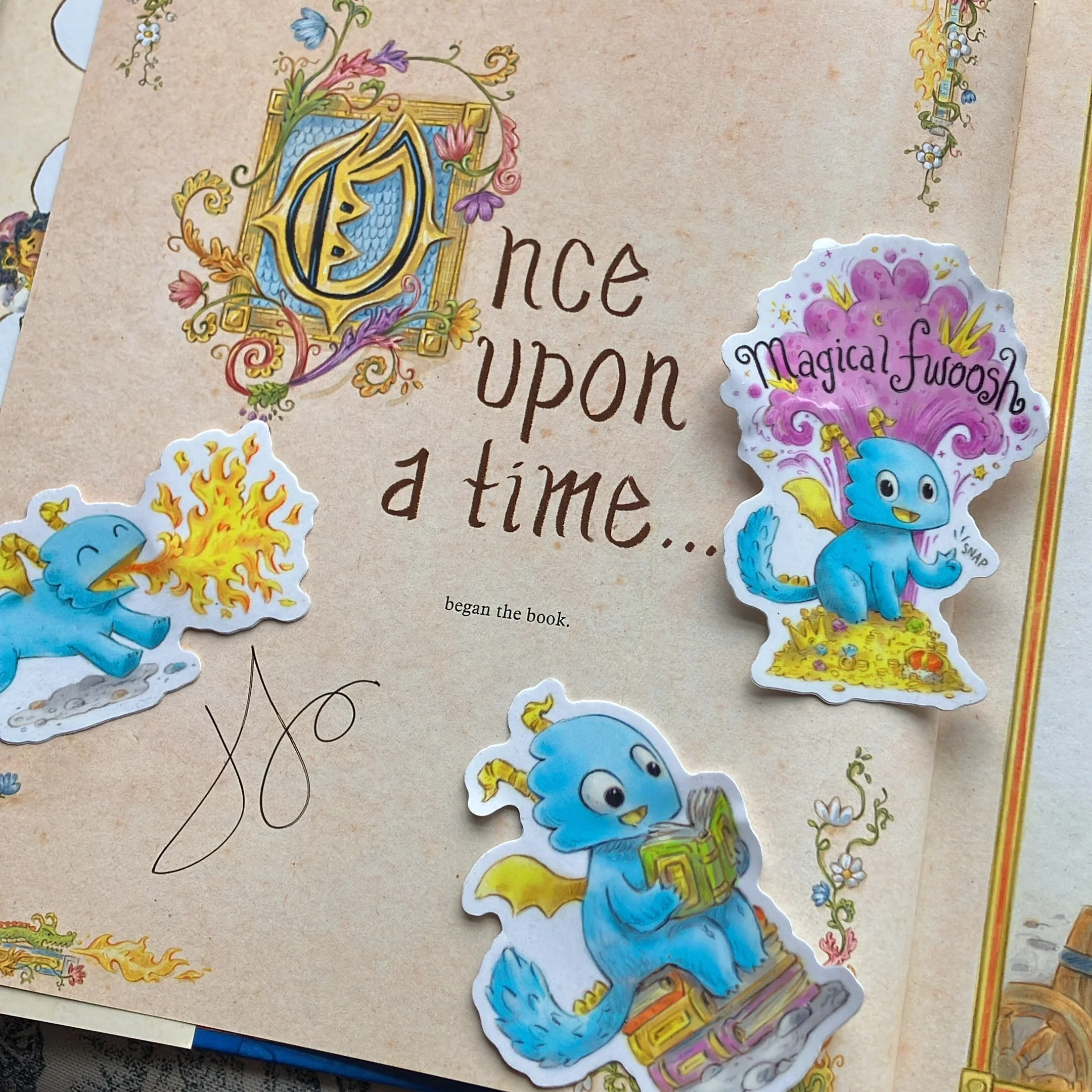 Thanks to @booksofwonder for having me in to sign stock today! Be sure to pick up a copy from them to get one of three FREE stickers! #picturebook #bookstore #dragon