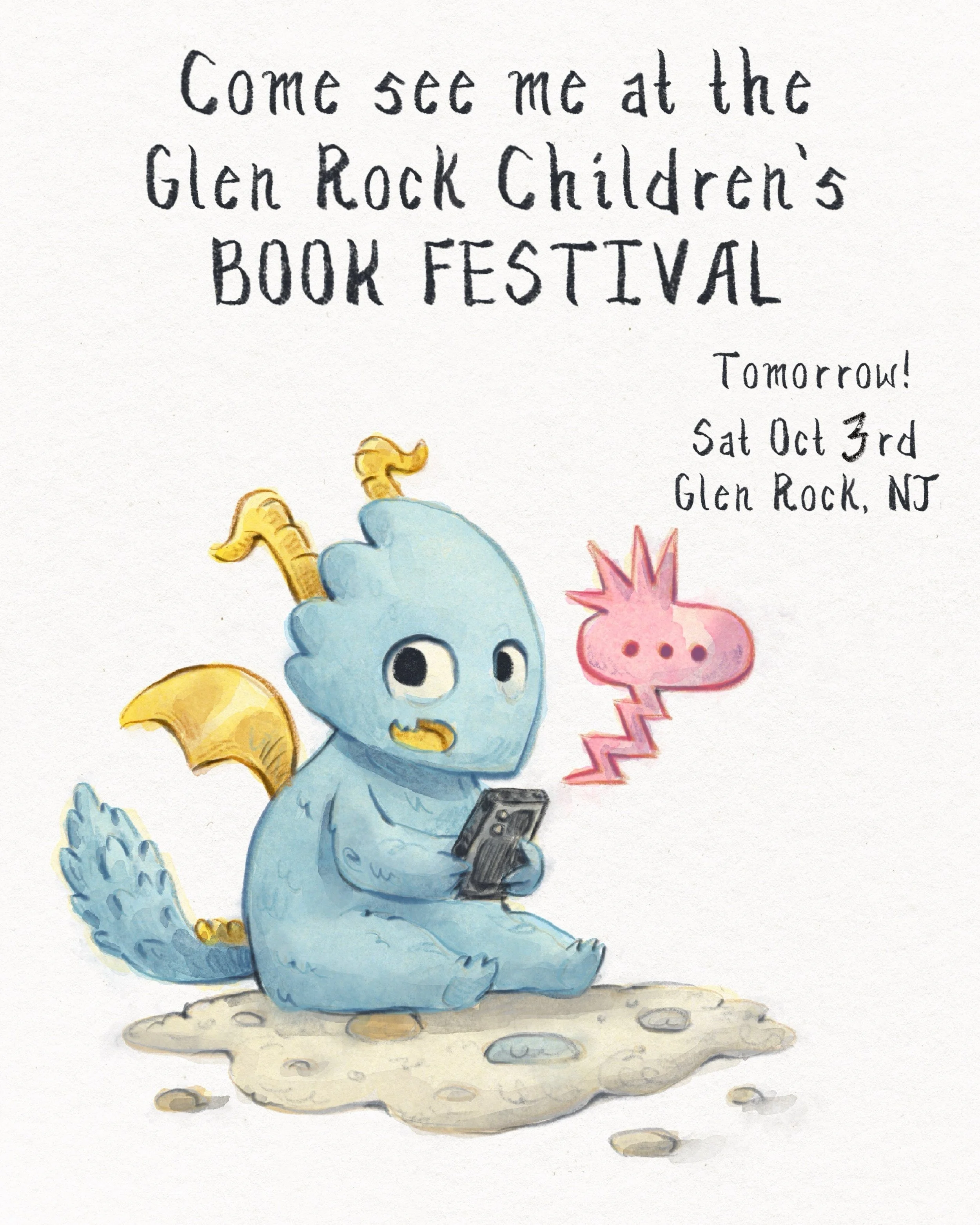 I&rsquo;m excited to be participating in the Glen Rock Children&rsquo;s Book Festival this year with @thecuriousreader ! I hope to see you there!
#childrensbook #dragon @chroniclekidsbooks
