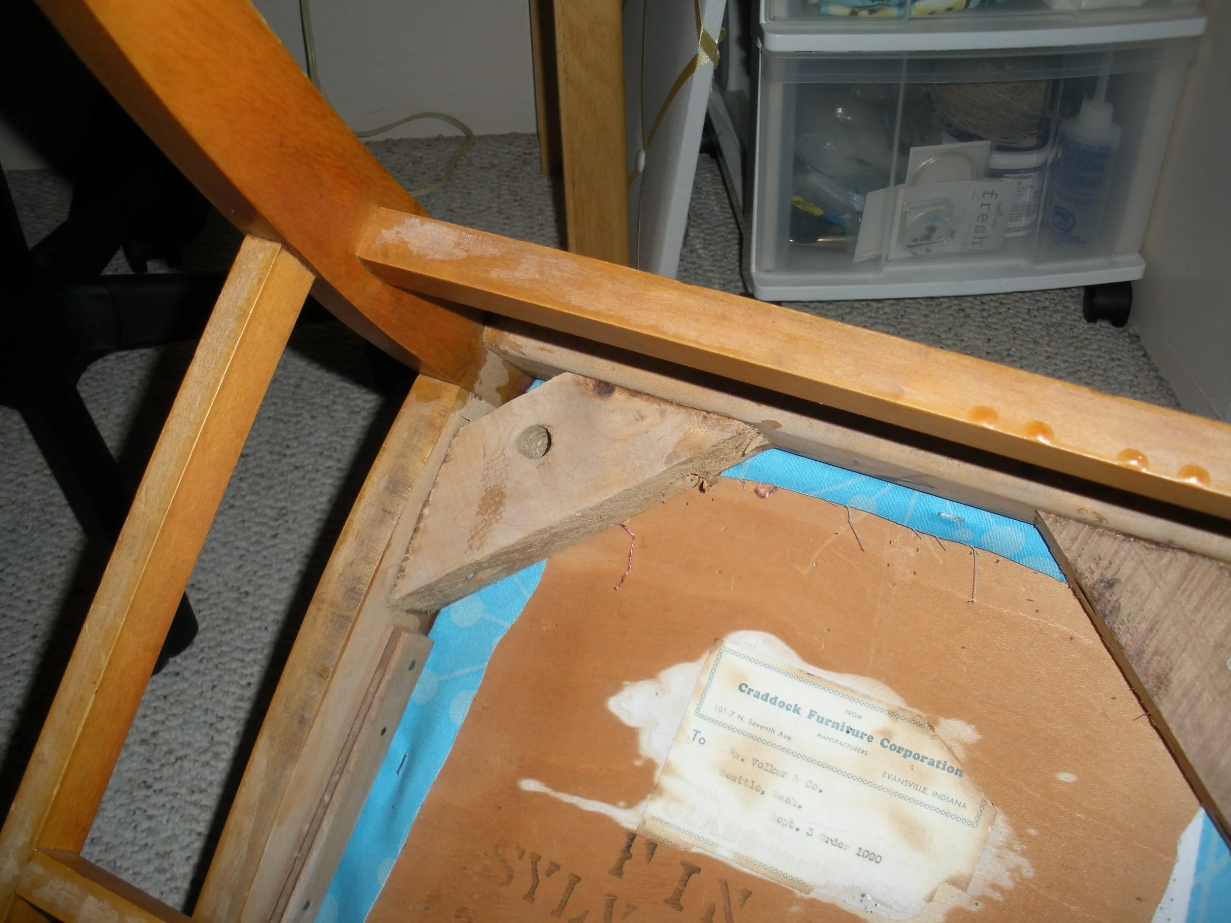Unscrew from underneath to release the seat from the frame