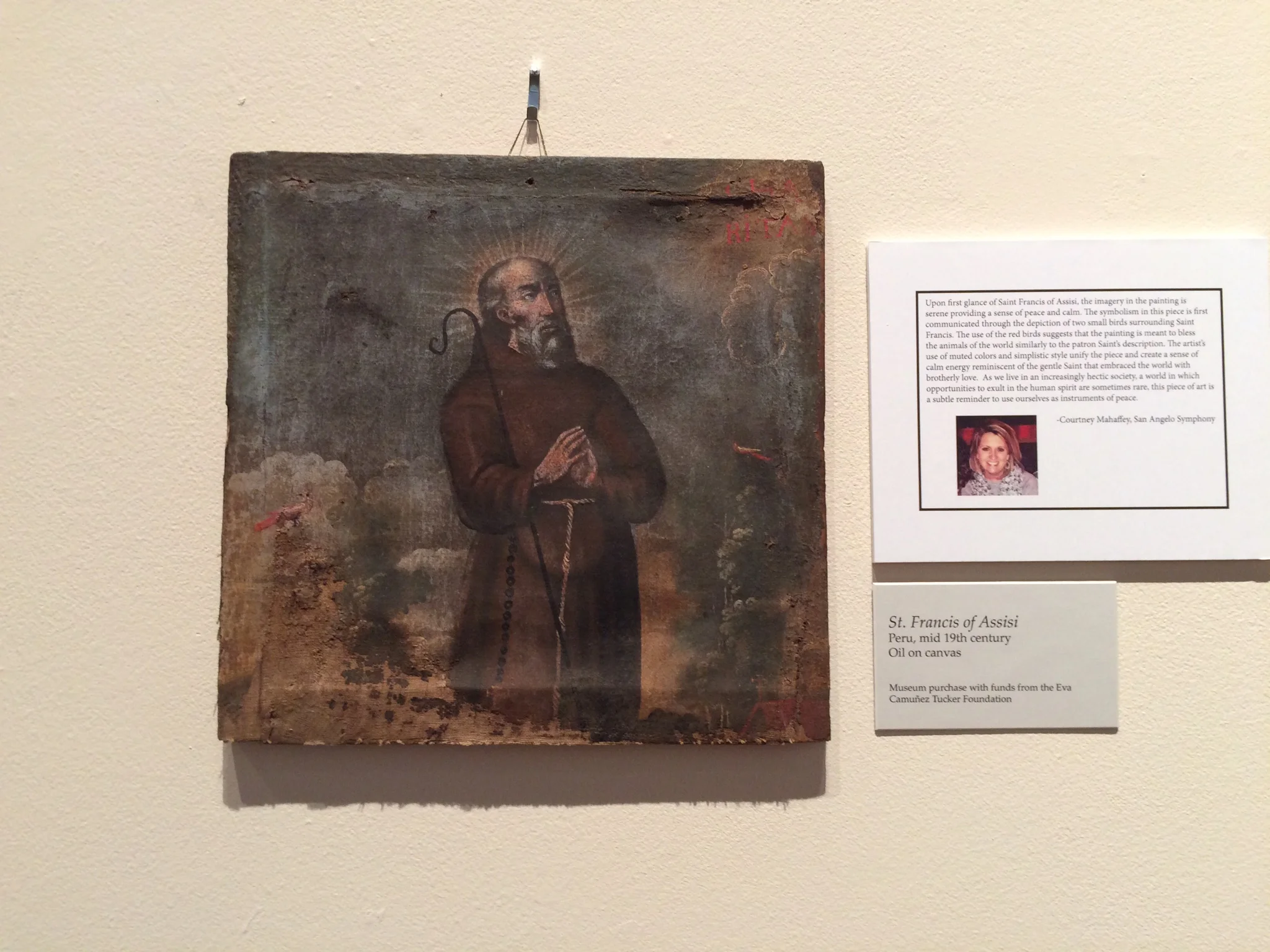 Meditations: religious art Saint Francis of Assisi from Peru, selected by a member of the San Angelo Symphony