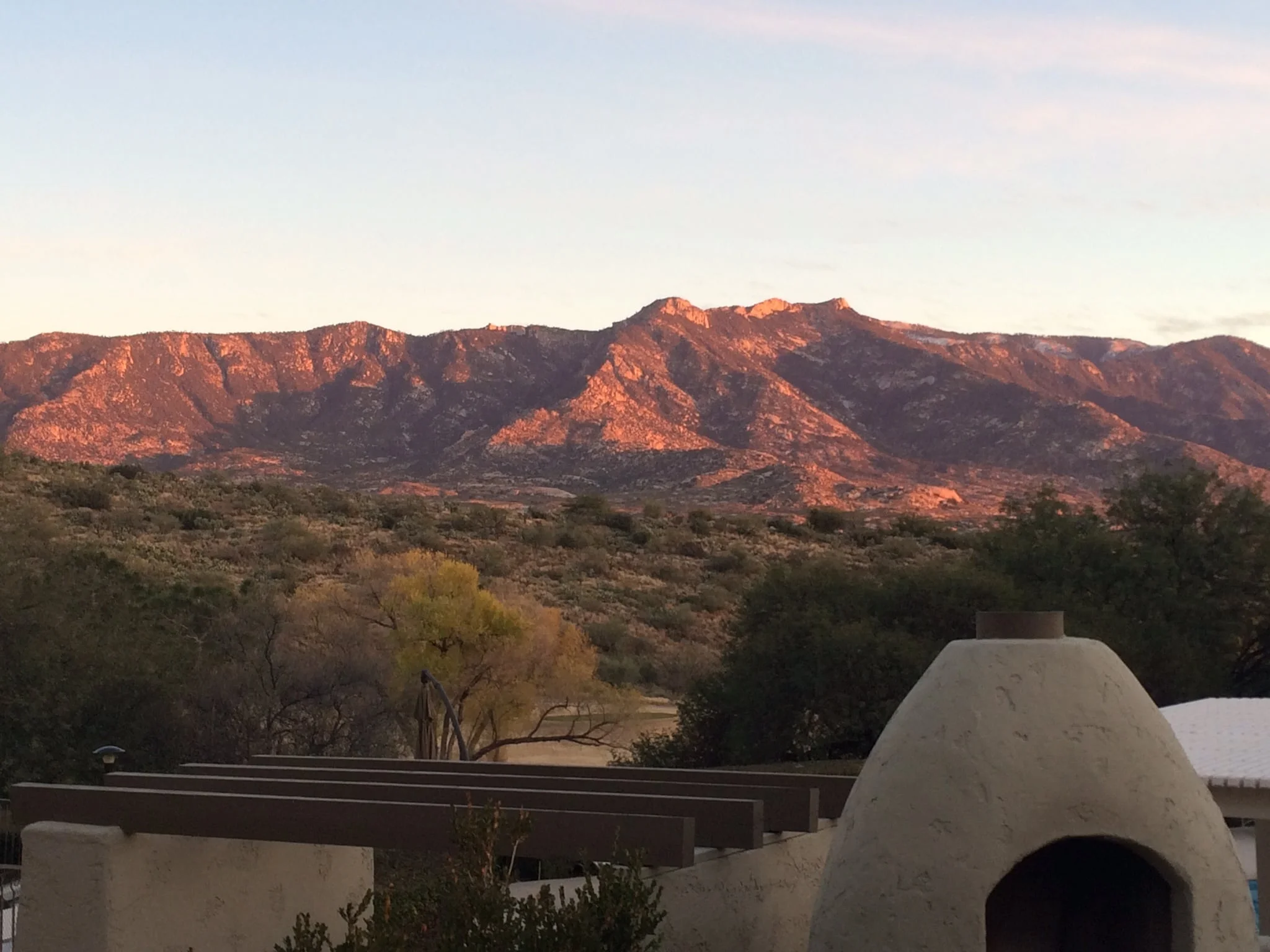 When the mountains turn pink-- it's time for a drink!