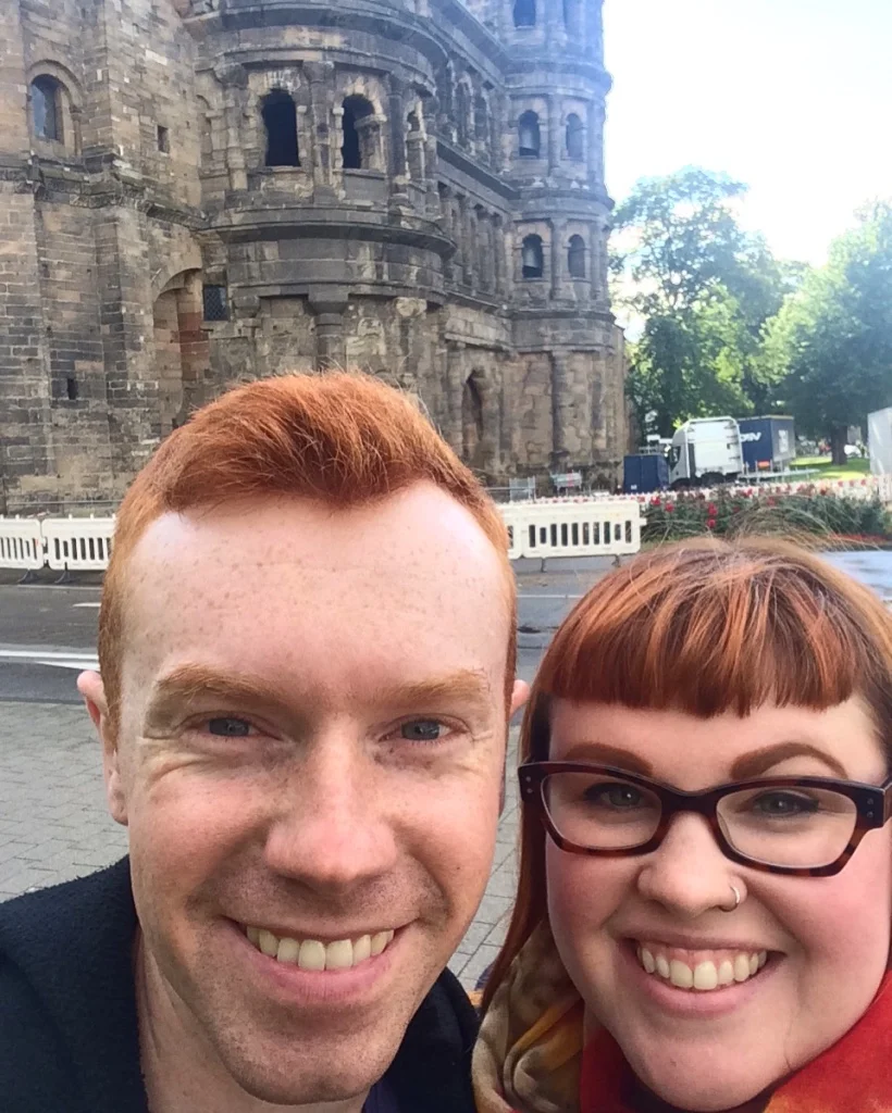 Brother and I at the Porta Nigra (Black Gate) built in the 4th century when Trier was one of the Roman Empire's largest cities