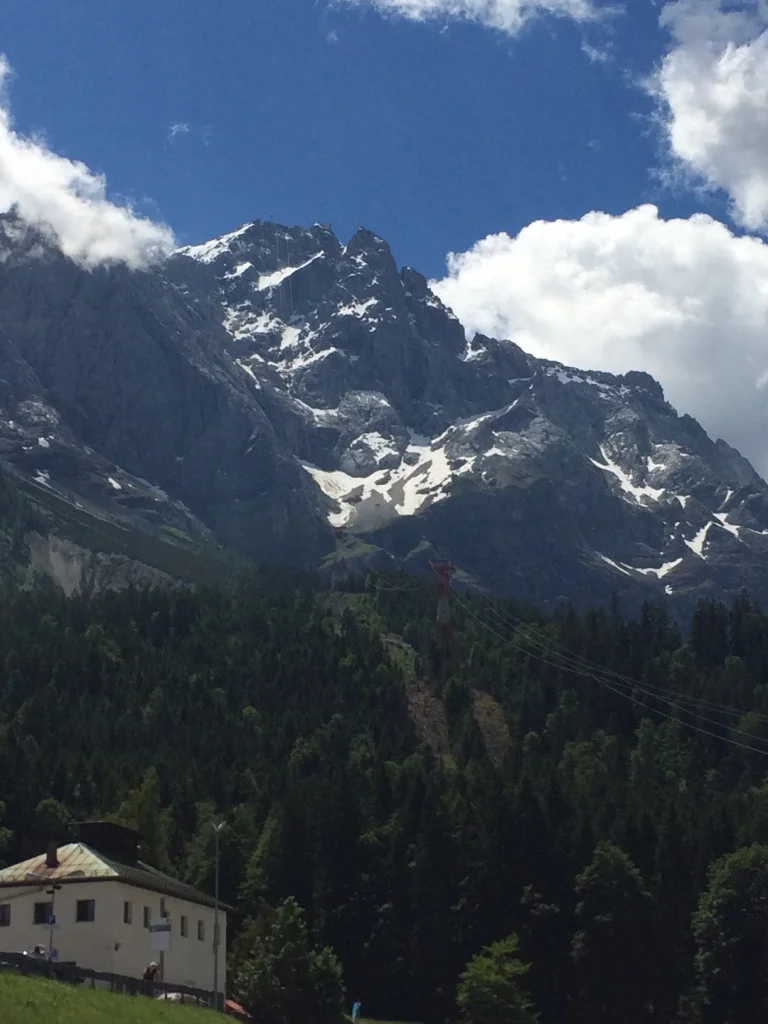 From the base of the Zugspitze cable car, this is the tallest peak in the German Alps
