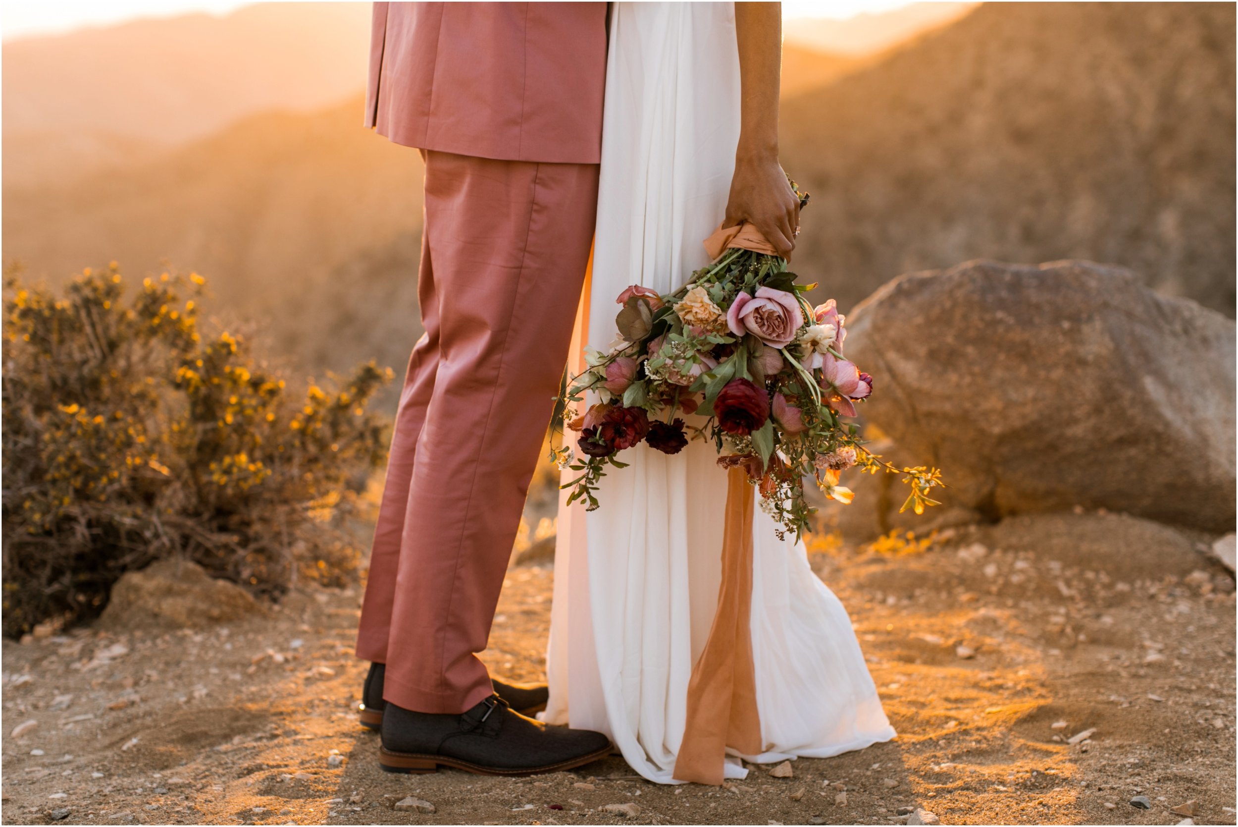 Joshua Tree Wedding, Joshua Tree Elopement, Joshua Tree Proposal, Joshua Tree National Park Wedding, Joshua Tree National Park Elopement, Elopement Photographer, Elopement ideas, Joshua Tree National Park, Joshua Tree, Desert engagement session, desert wedding ideas, Joshua Tree wedding venues, Desert elopement, Desert wedding, Boho bride, boho wedding, Mauve suit, mauve grooms suit, pink grooms suit, pink suit, coachella wedding, surprise proposal, Mandi Lynn Photo