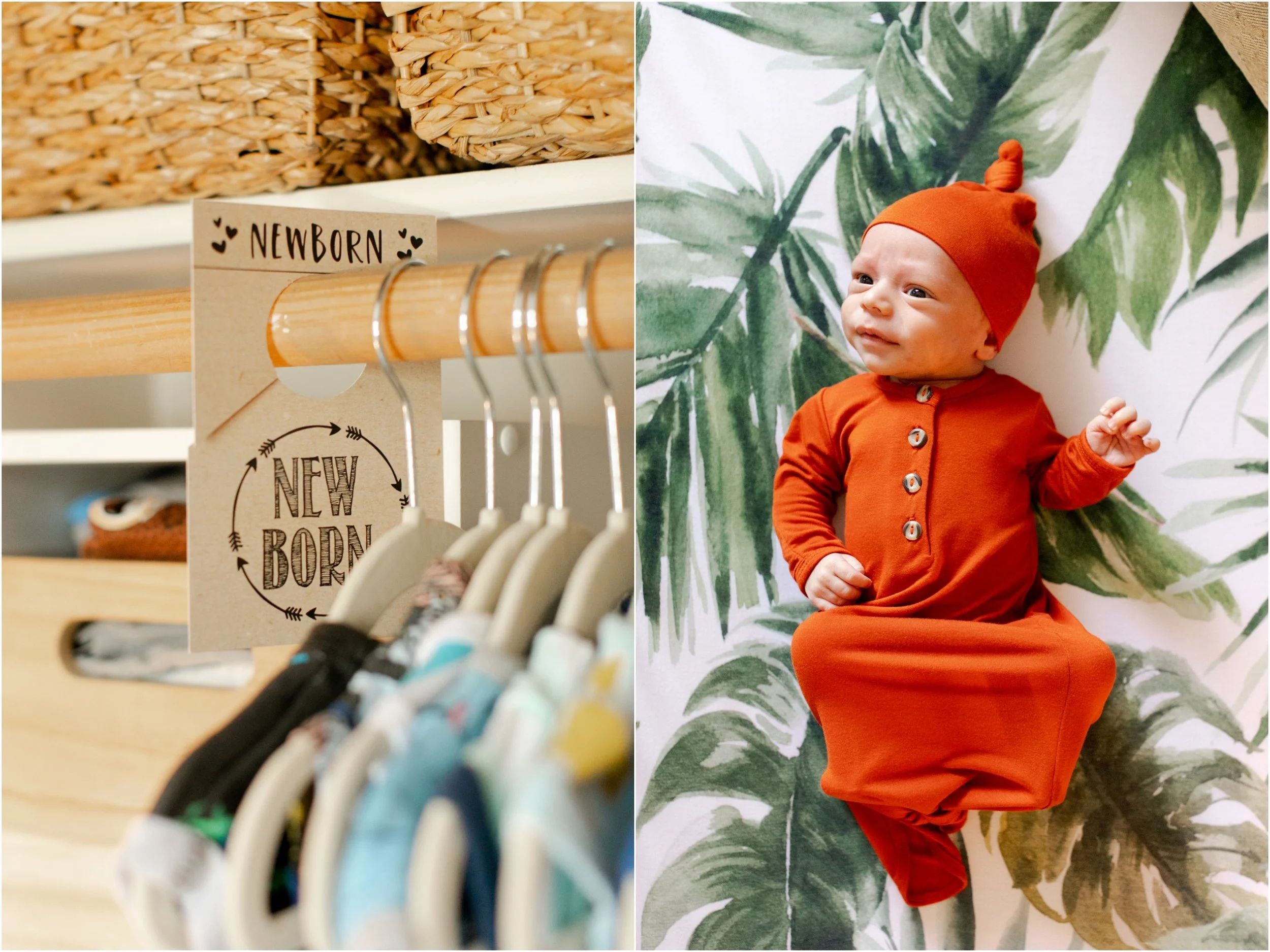 Southern California Newborn Photographer, California Newborn Photographer, at home newborn session, newborn session, lifestyle newborn session, at home lifestyle session, San Diego Newborn Photographer, Orange County Newborn Photographer, Inland Empire Newborn Photographer, Palm Springs Newborn Photographer, Joshua Tree Newborn Photographer, newborn session ideas, newborn session inspiration, Tropical Nursery, Orange Nursery