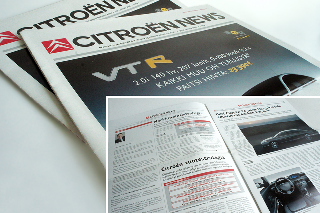 Tabloid newsletter for Citroën dealers
