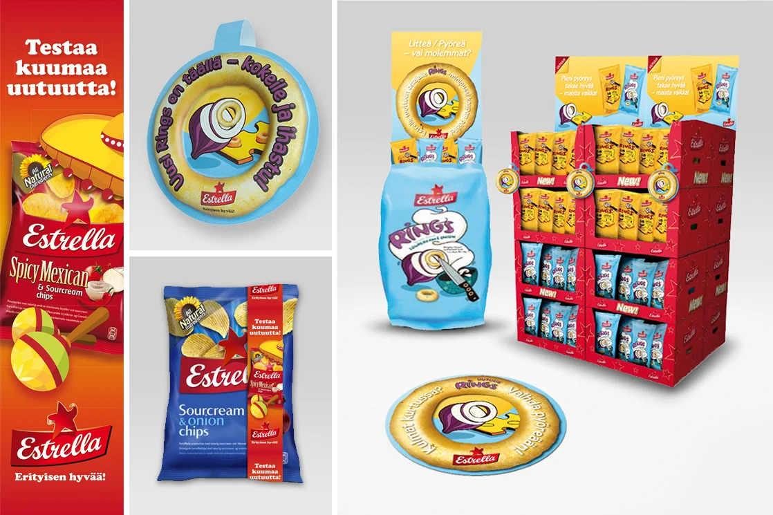 In-shop marketing materials for Estrella