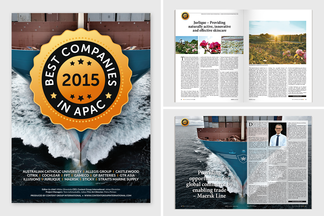 Magazine design and layouting for Content Group International