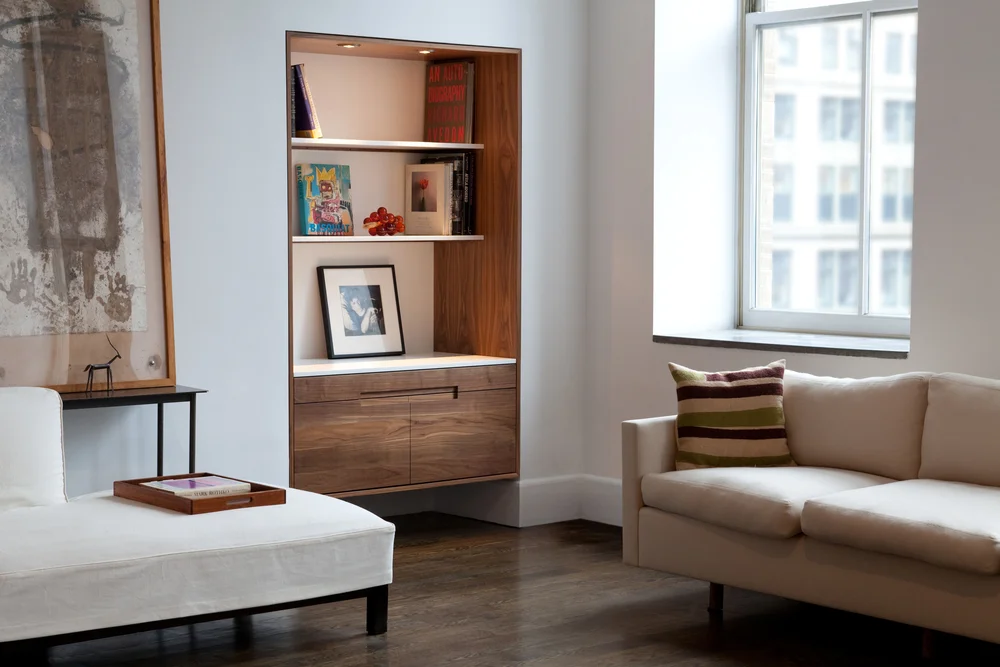 Great Jones Library / Bookcase in Walnut and Corian