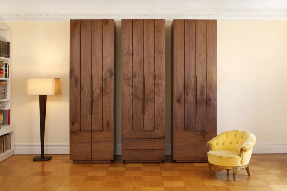 Christiaan Armoires in Solid Curly Walnut