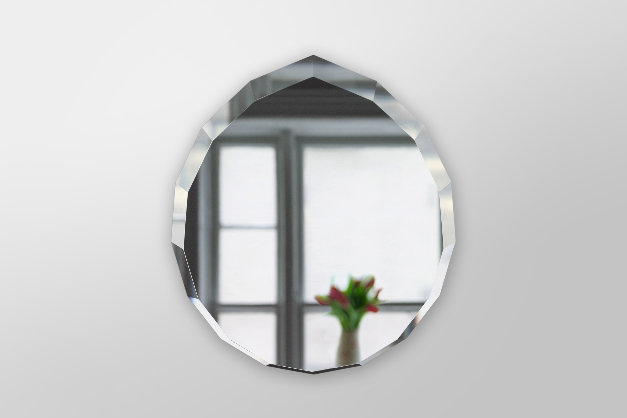 Diamond Mirror.  A Beveled Mirror Designed by Piet Houtenbos in Brooklyn, NY.
