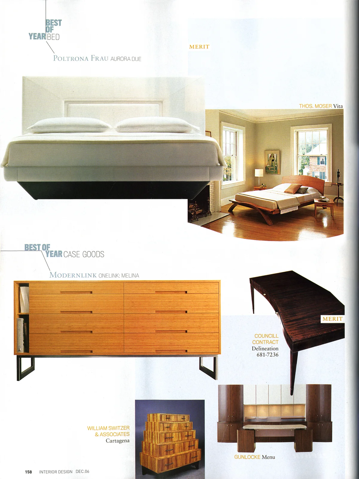 Interior Design magazine nominates modernlink's 'Melina' dresser as best of the year in case goods, an award it would go on to win at a ceremony held in the Guggenheim Museum in New York City. 