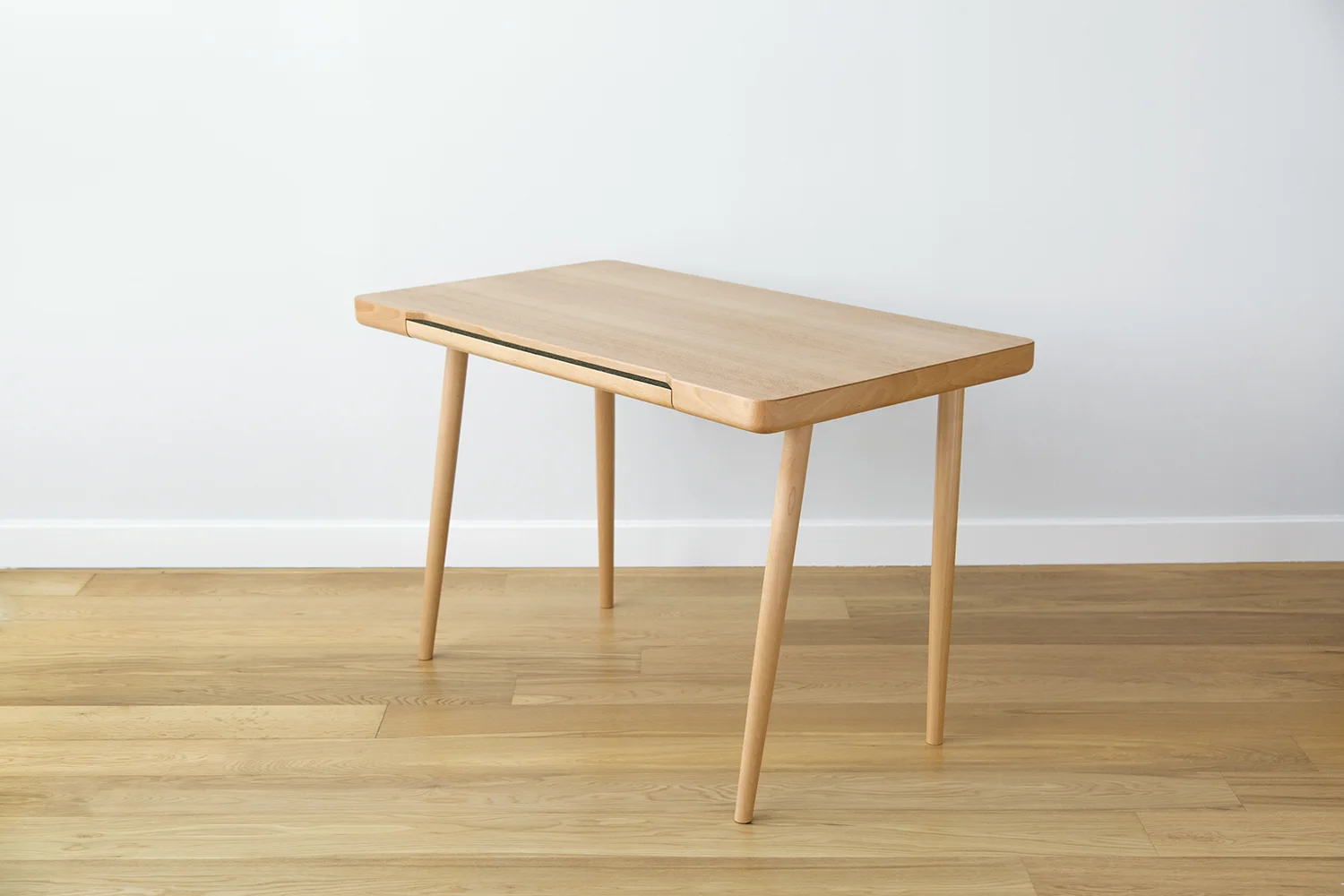 Wynd Writing Desk in European Beech with Thin Drawer Flap