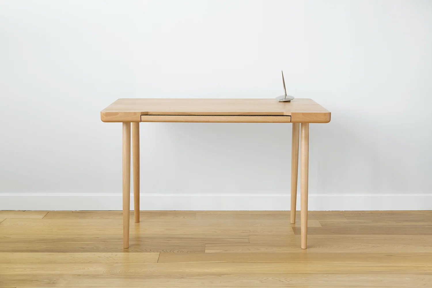 Wynd Writing Desk in European Beech with Thin Drawer Flap