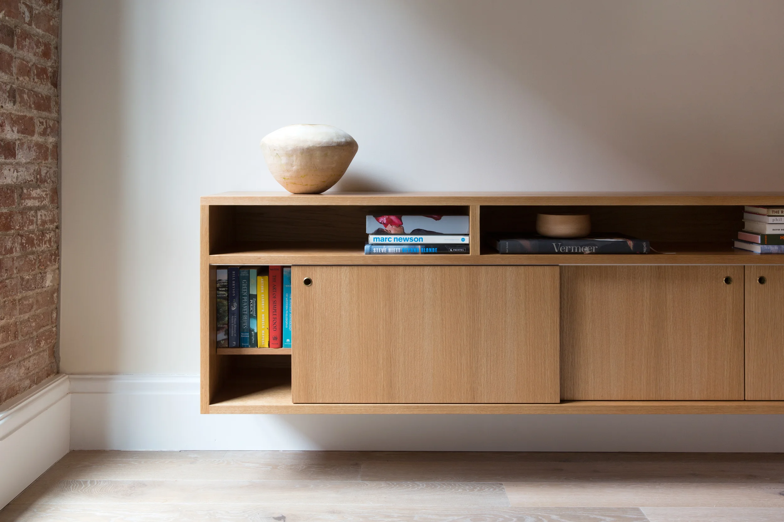 Harbor Media Cabinet in White Oak by Piet Houtenbos