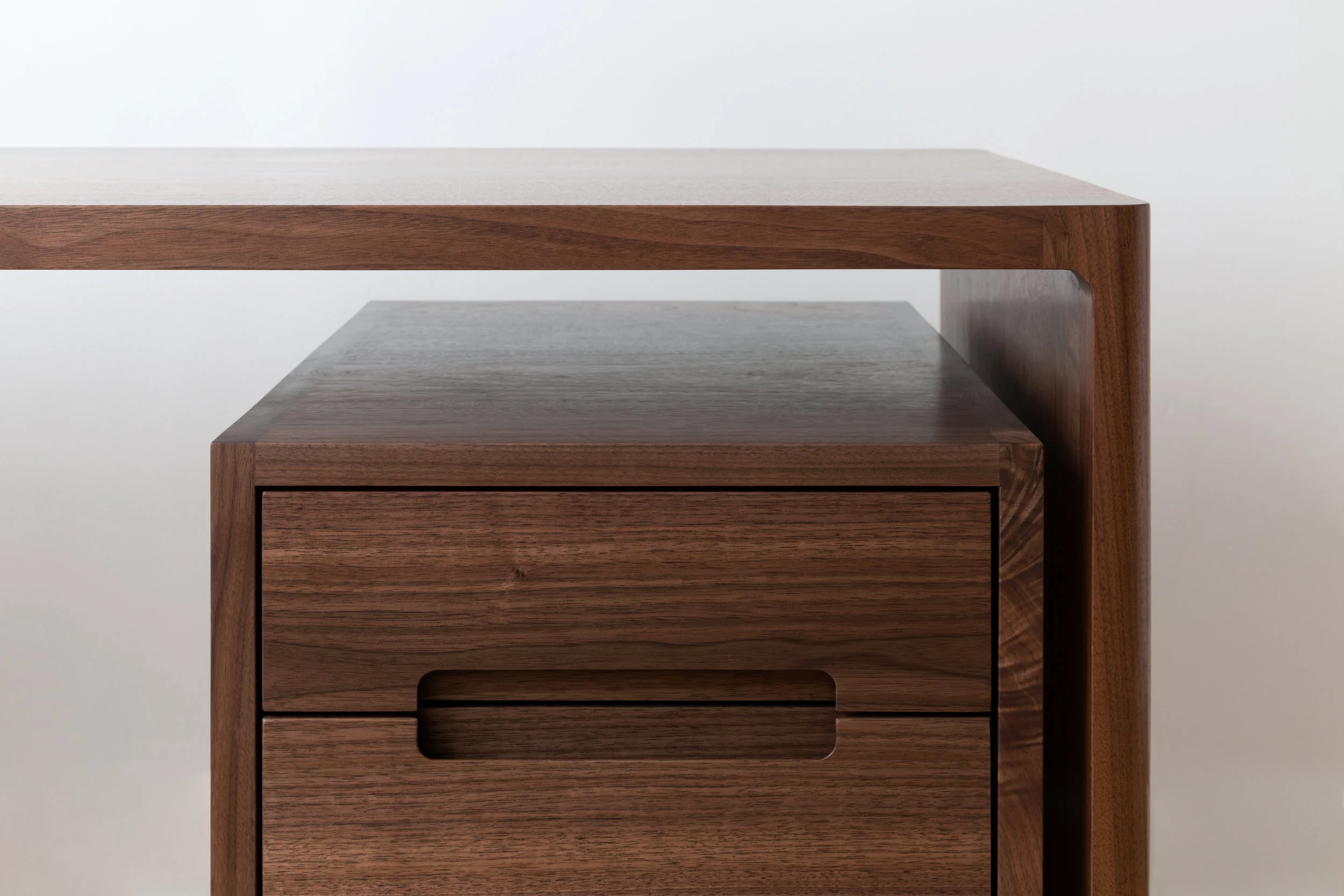 Fina Writing Desk in Solid Walnut by Piet Houtenbos