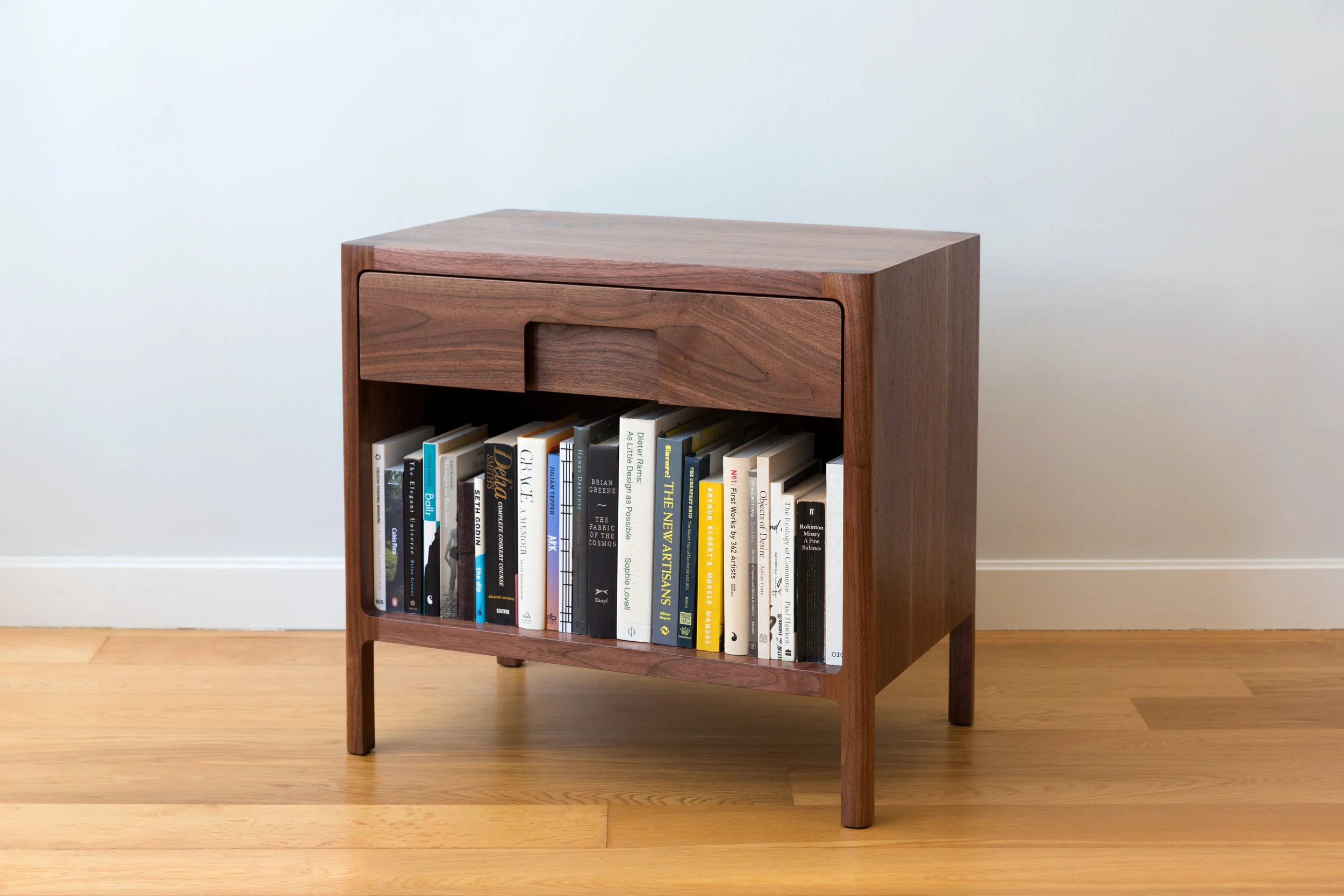 Cobb Nightstands in Walnut by Piet Houtenbos