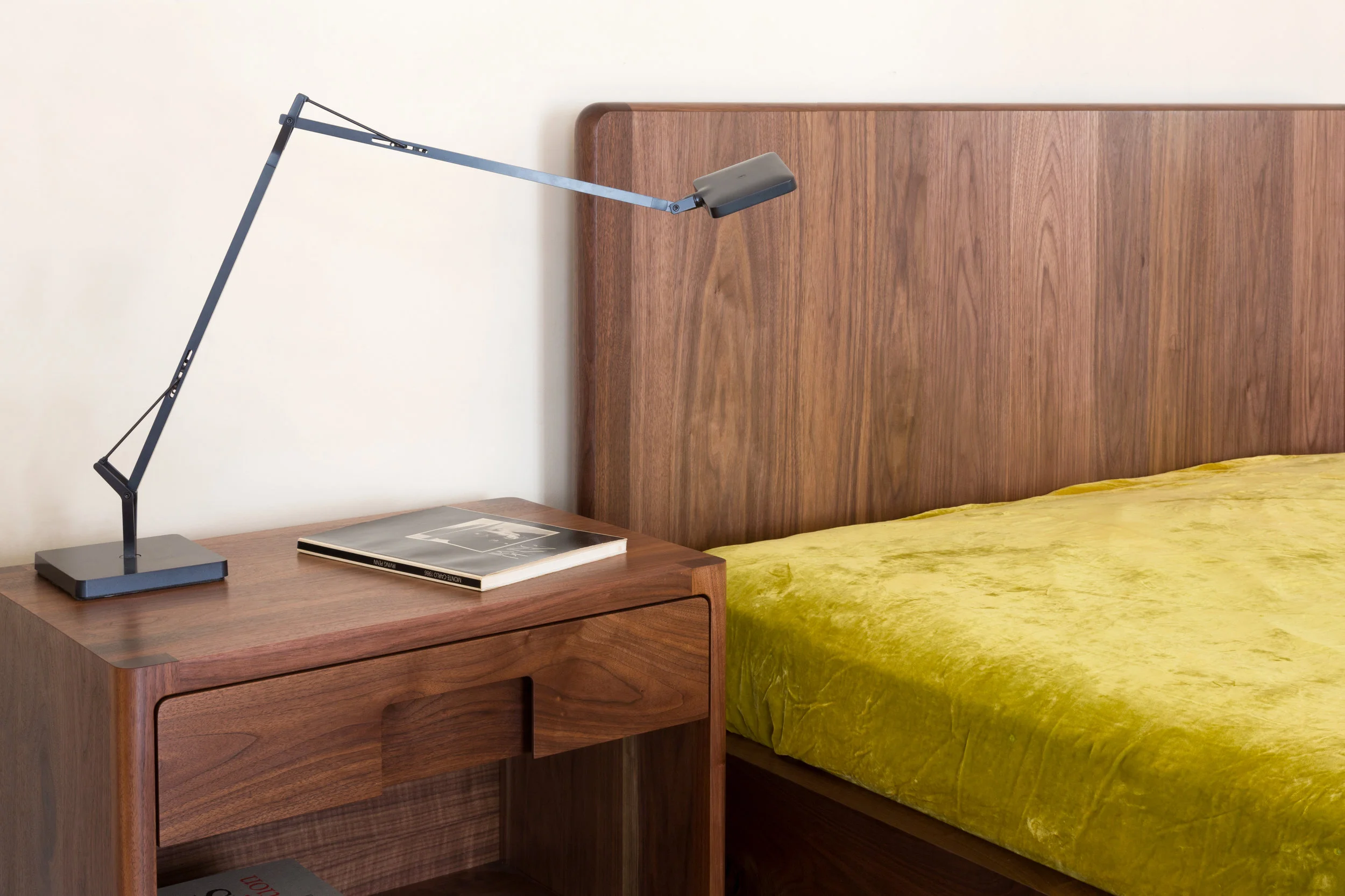 Hayground Bed in Walnut by Piet Houtenbos