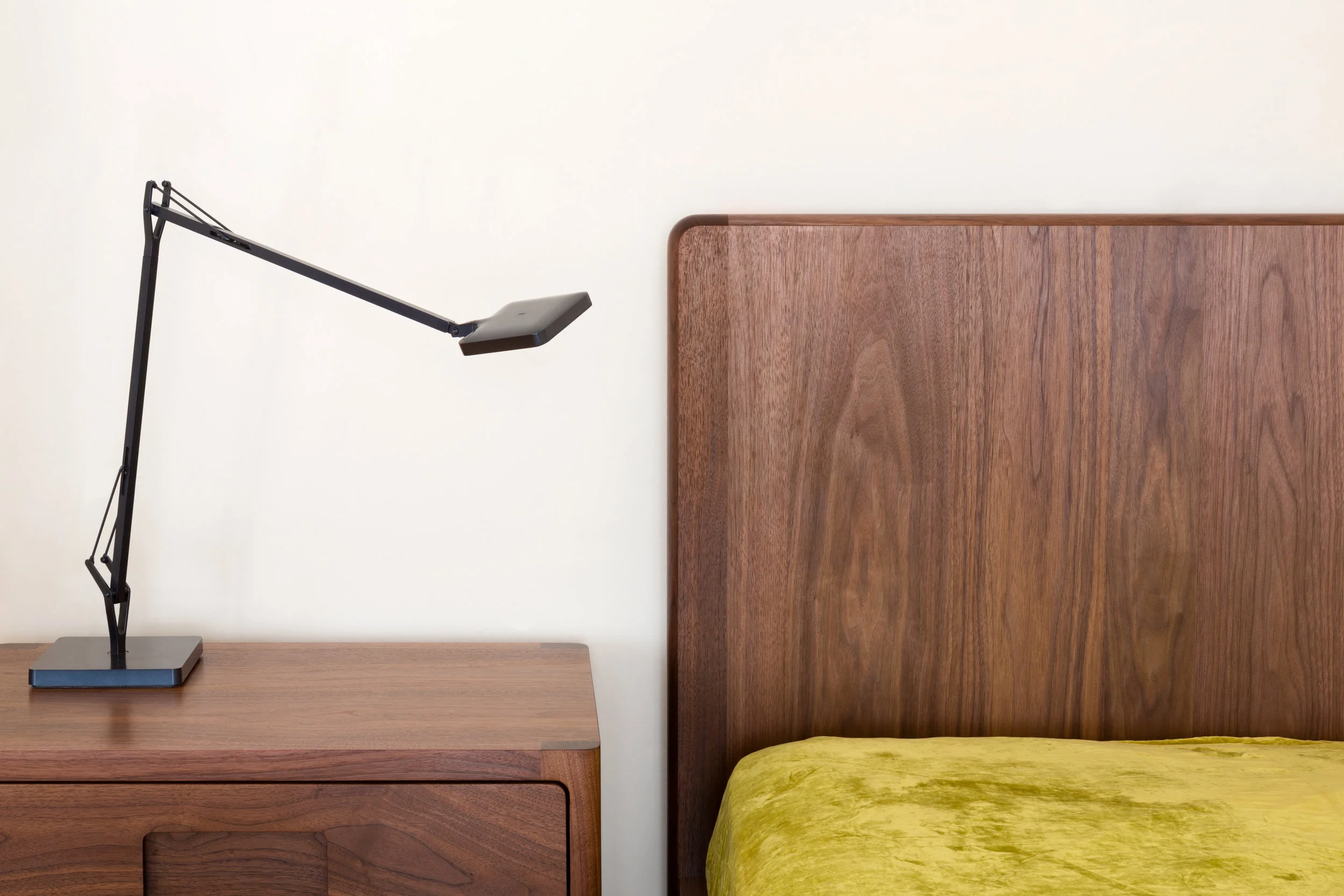 Hayground Bed in Walnut by Piet Houtenbos