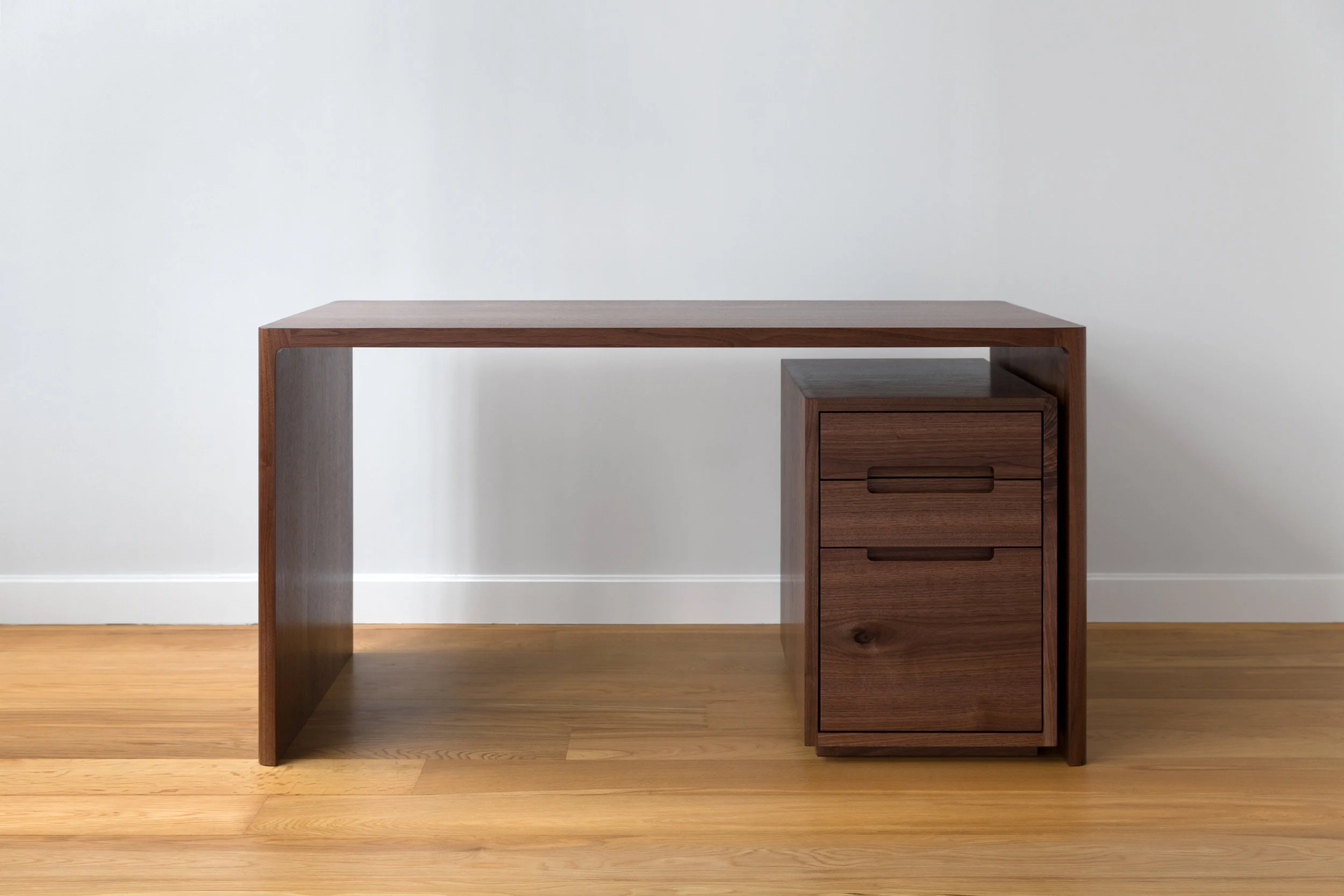 Fina Writing Desk in Solid Walnut by Piet Houtenbos