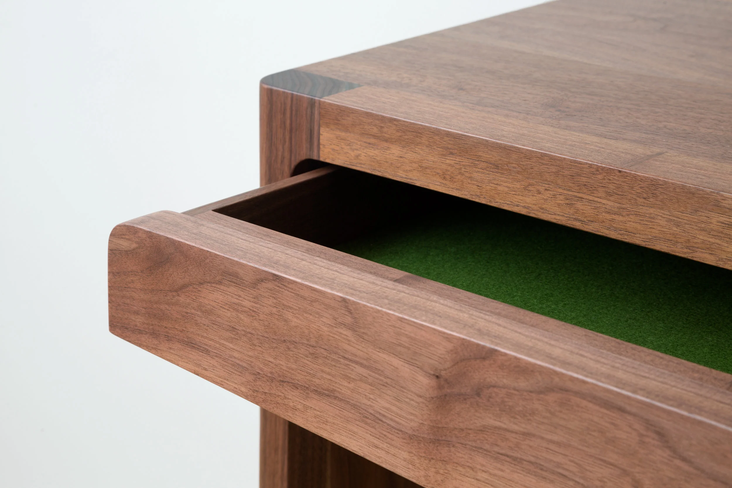 Fina Writing Desk Drawer in Walnut with Felt Lined Drawers