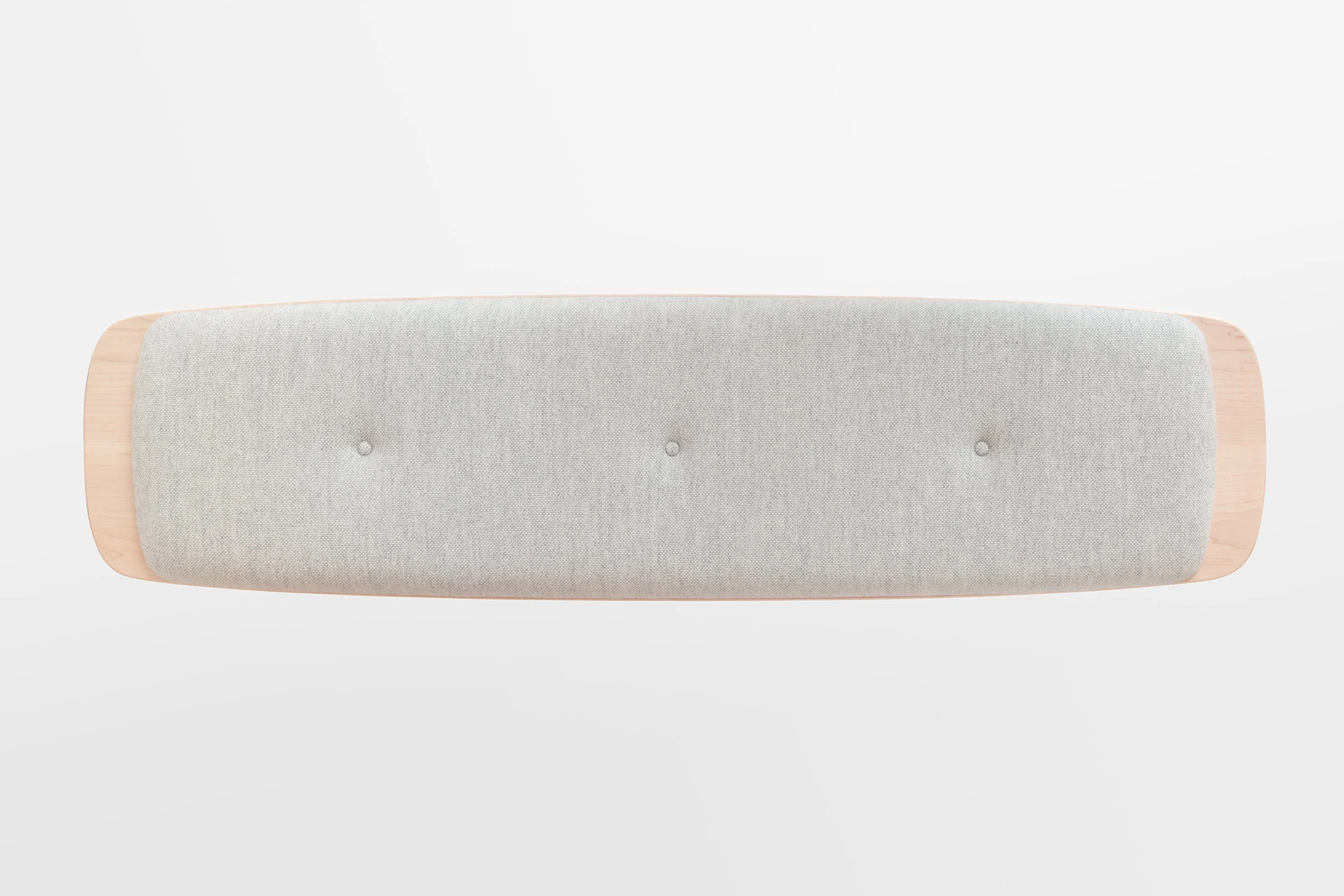 Flying Point Bench in Maple and Hallingdal Wool Upholstery