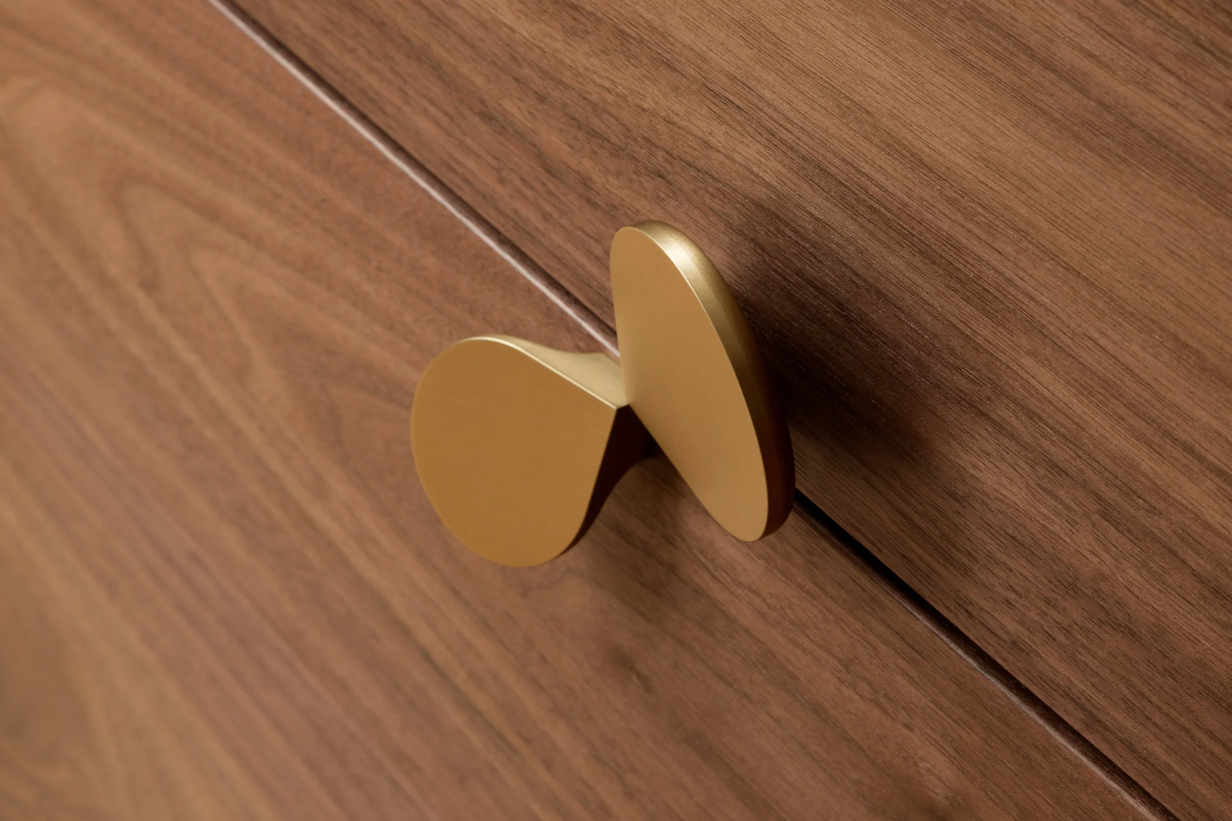 Petals Side Tables in Walnut, Brass