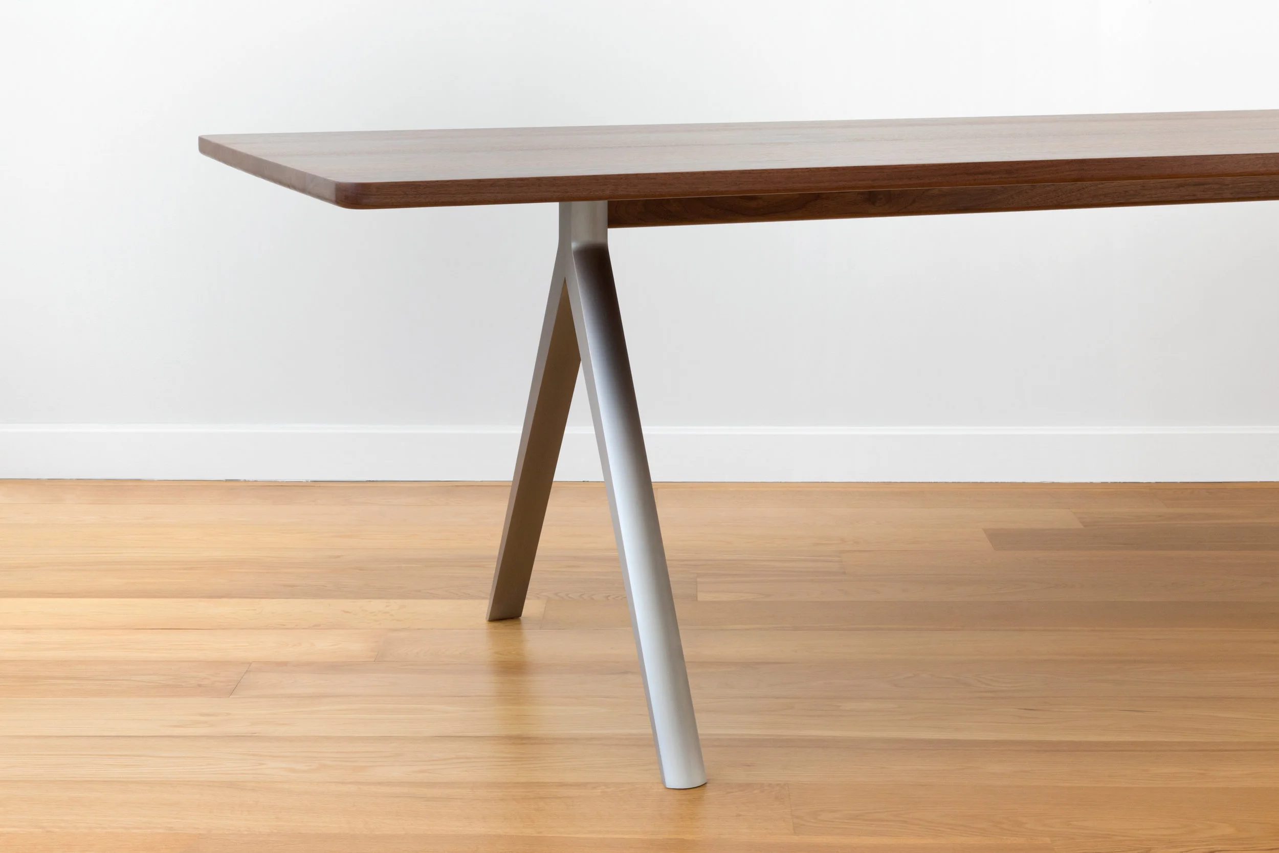 Silicon Summit Dining Table in Walnut, Aluminum