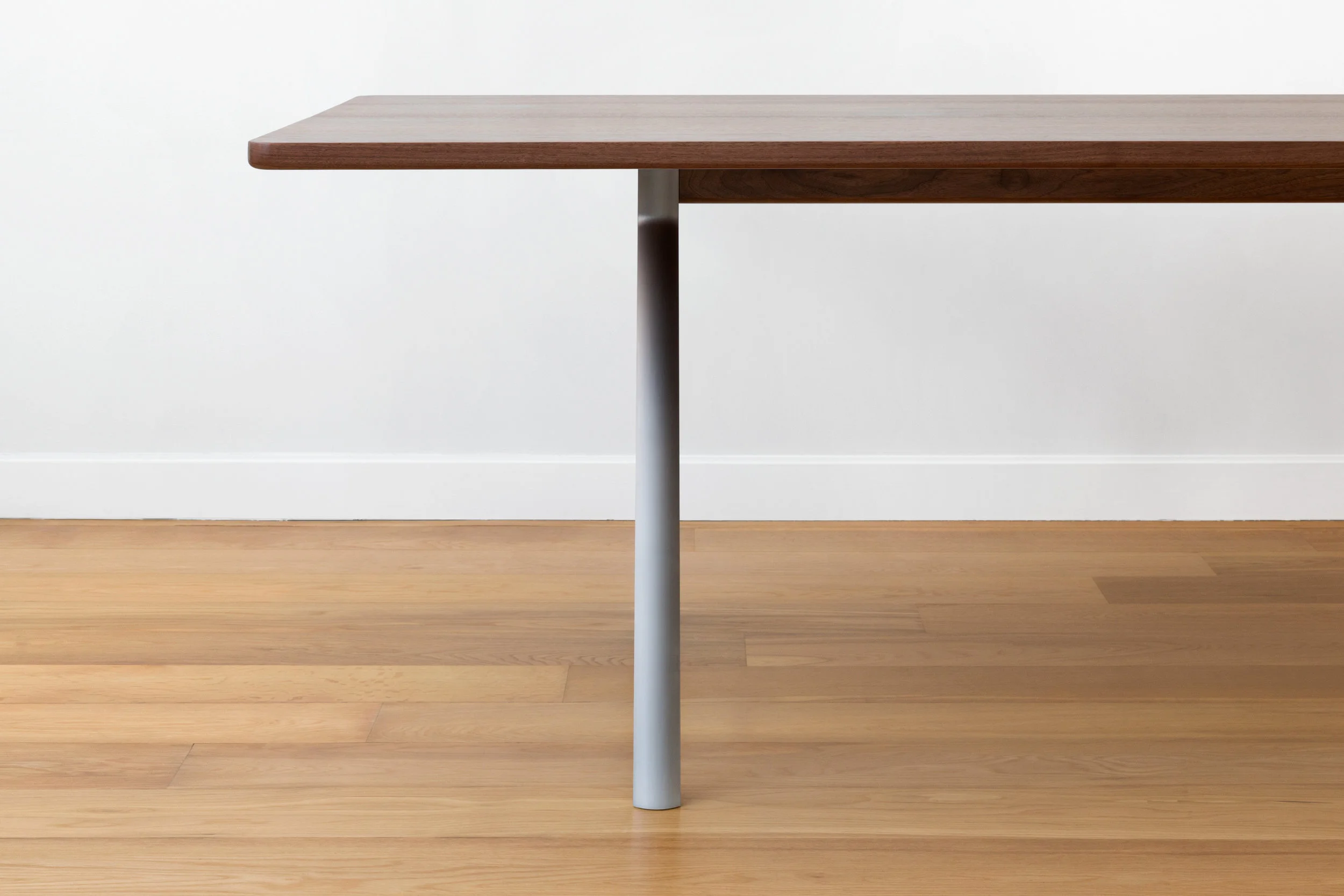 Silicon Summit Dining Table in Walnut, Aluminum