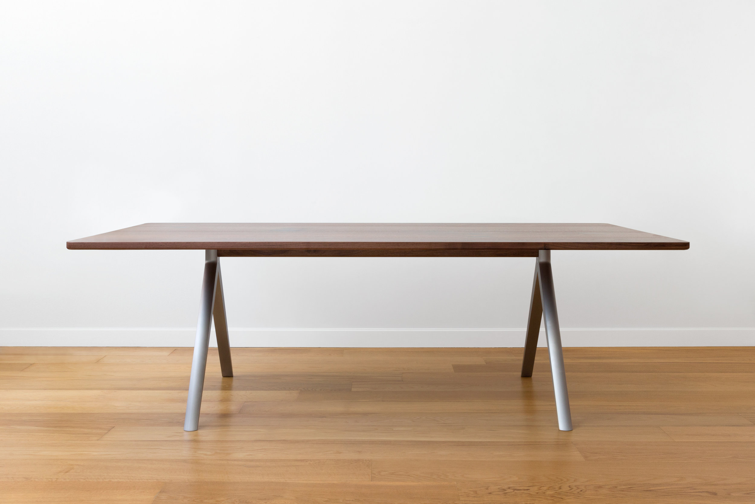 Silicon Summit Dining Table in Walnut, Aluminum