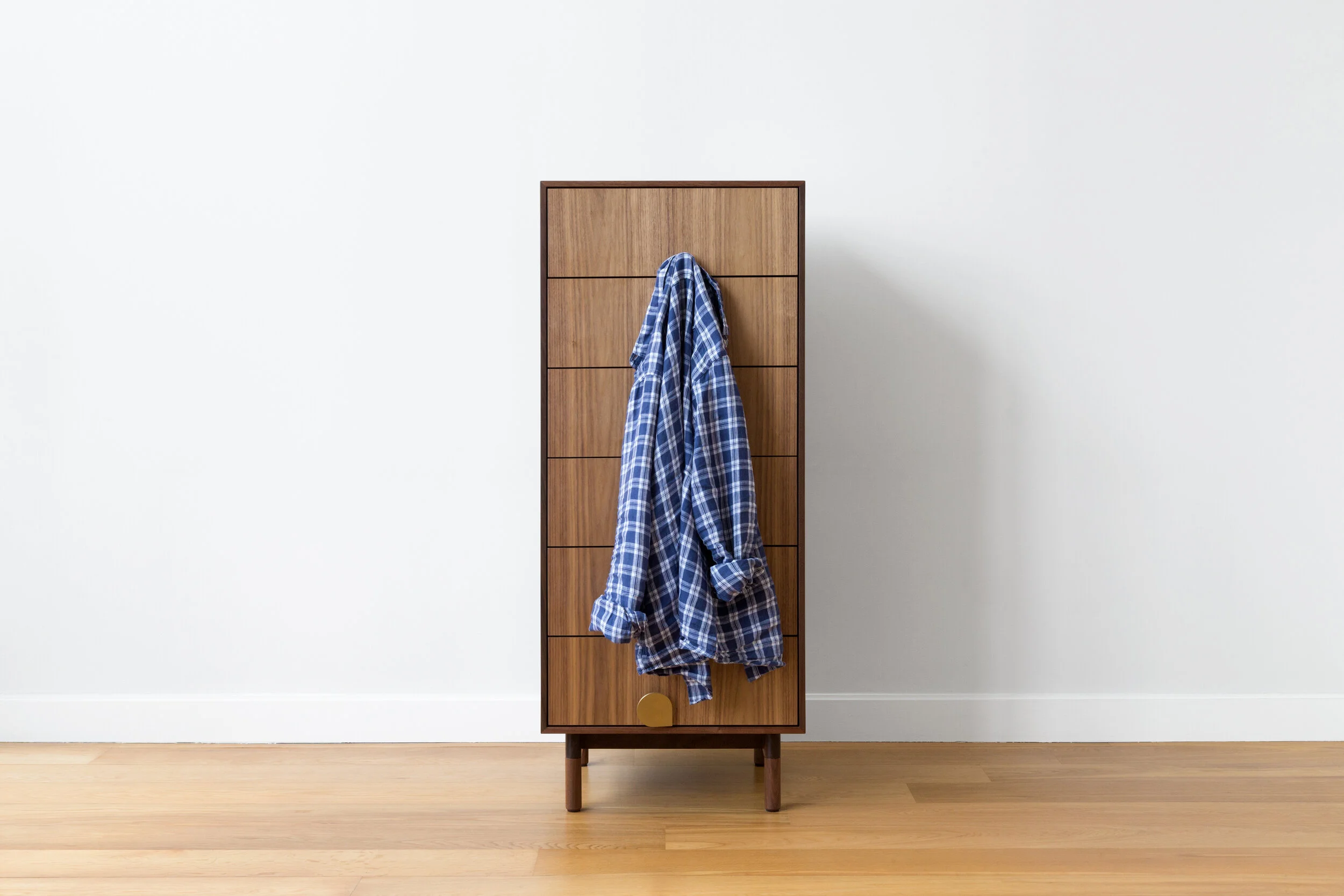 Petals Tall Dresser in Walnut, Brass