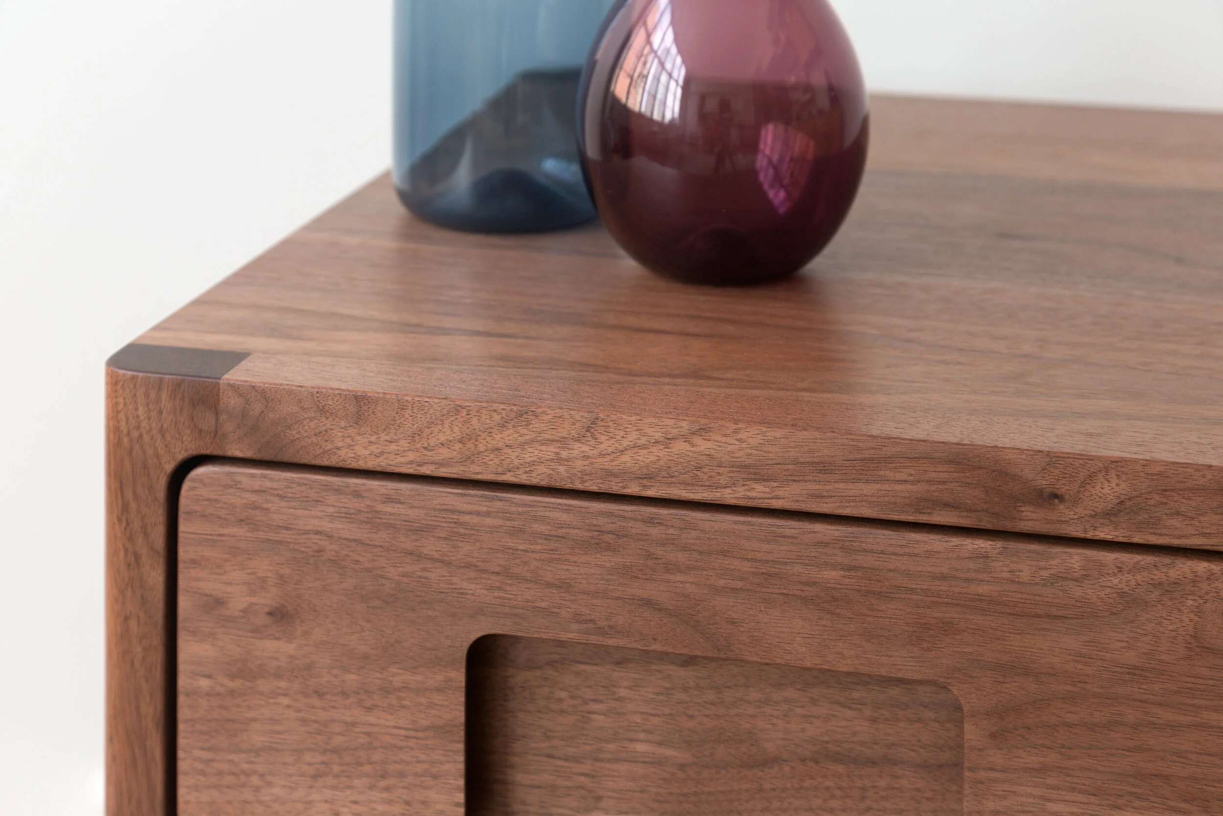 Cobb Side Table in Walnut (dual drawers)